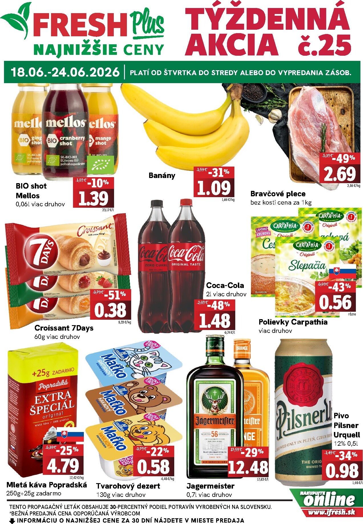 fresh - Aktuálny Fresh Plus leták od štvrtka, 18.06.2026 do stredy, 24.06.2026 - page: 1