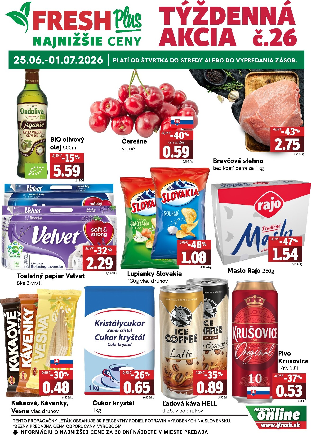fresh - Nový Fresh leták od štvrtka, 25.06.2026 do stredy, 01.07.2026