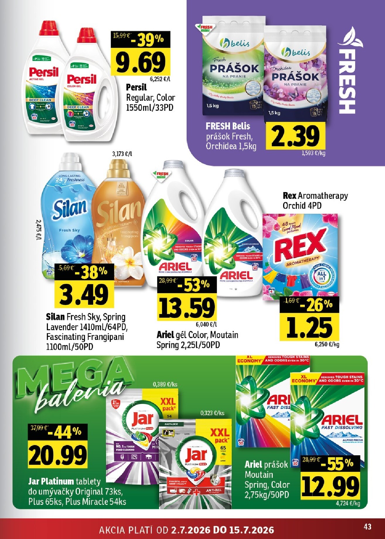 fresh - Nový Fresh - Stredné a západné Slovensko leták od štvrtka, 02.07.2026 do stredy, 15.07.2026 - page: 43