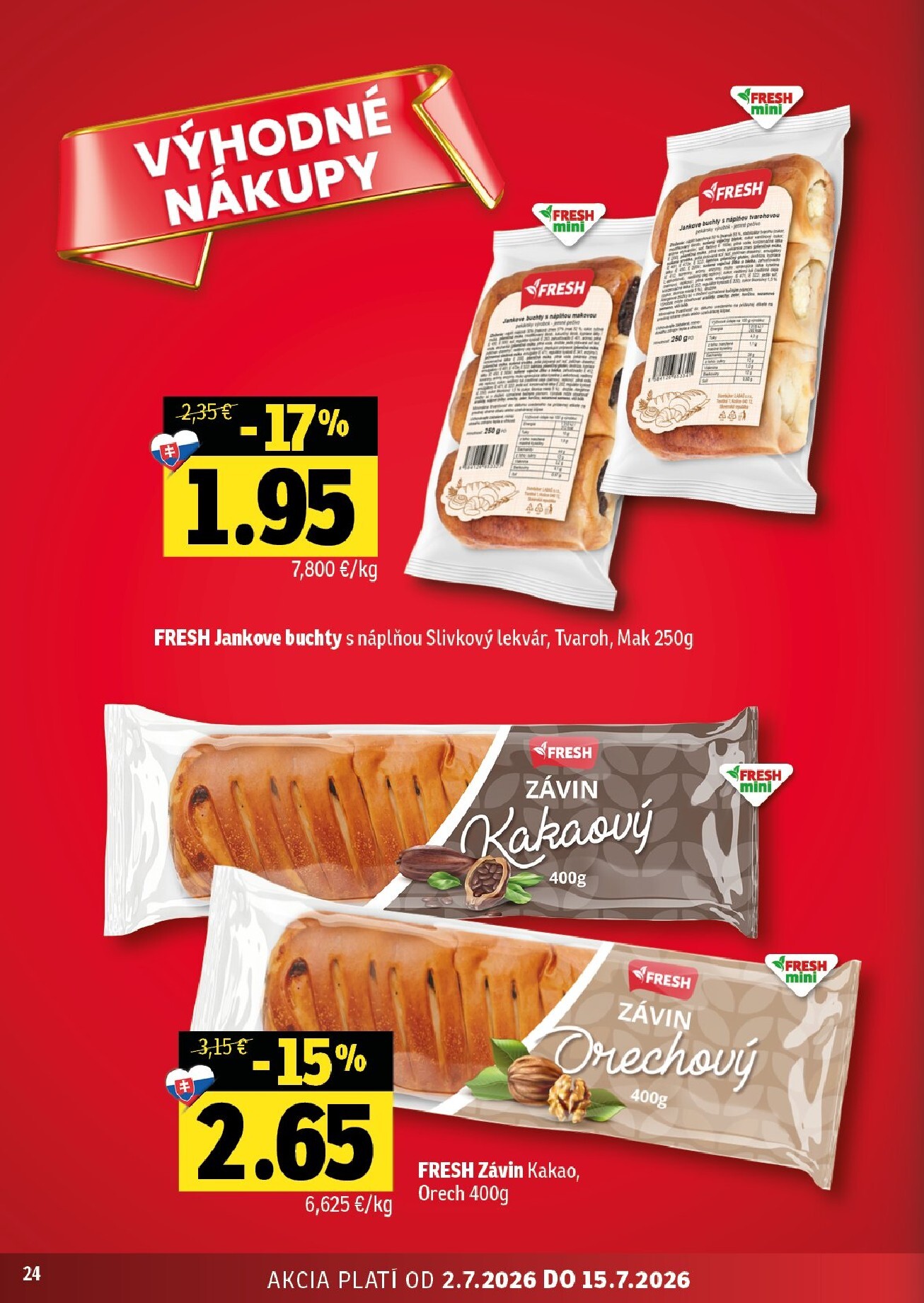 fresh - Nový Fresh - Východné Slovensko leták od štvrtka, 02.07.2026 do stredy, 15.07.2026 - page: 24