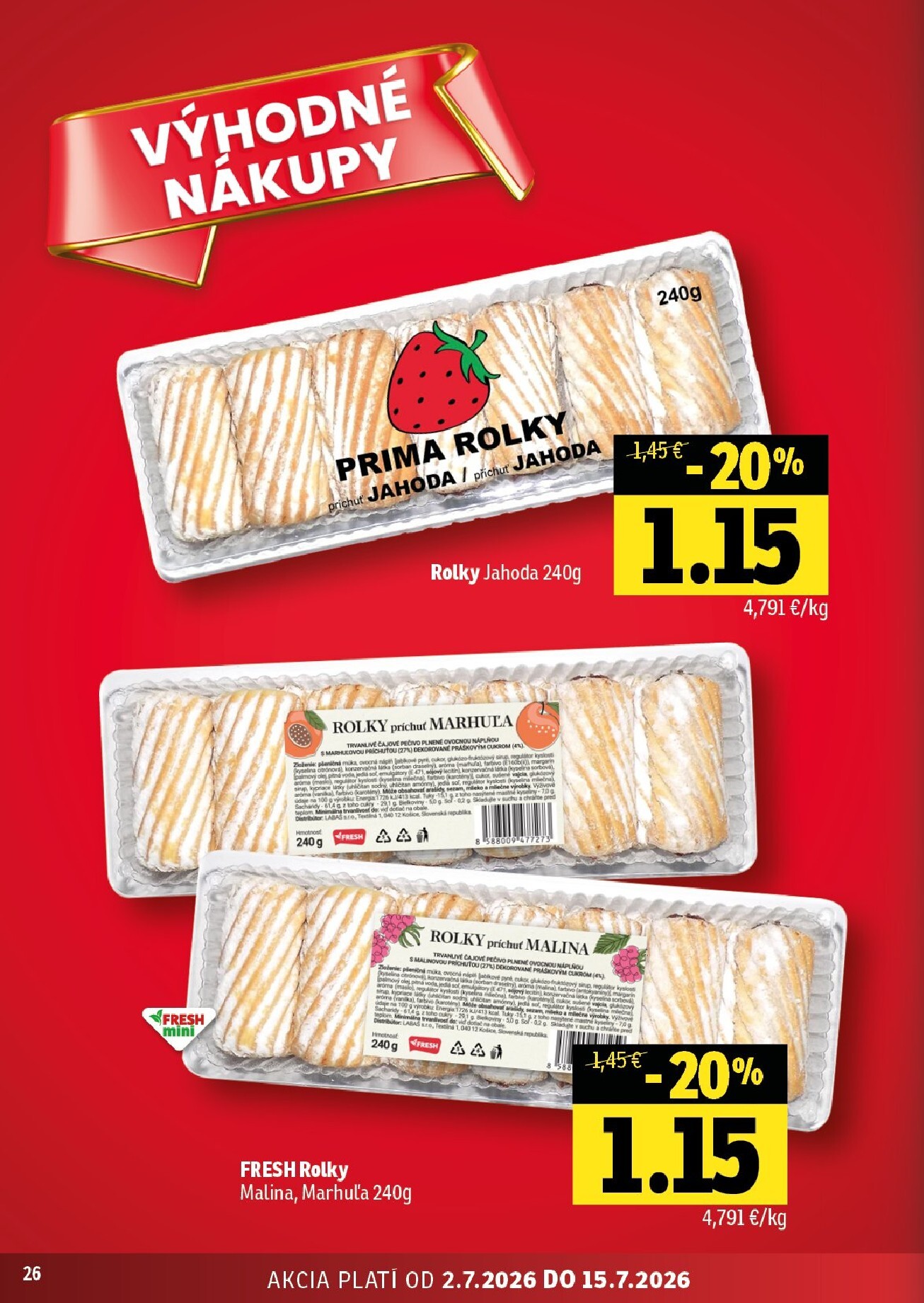 fresh - Nový Fresh - Východné Slovensko leták od štvrtka, 02.07.2026 do stredy, 15.07.2026 - page: 26