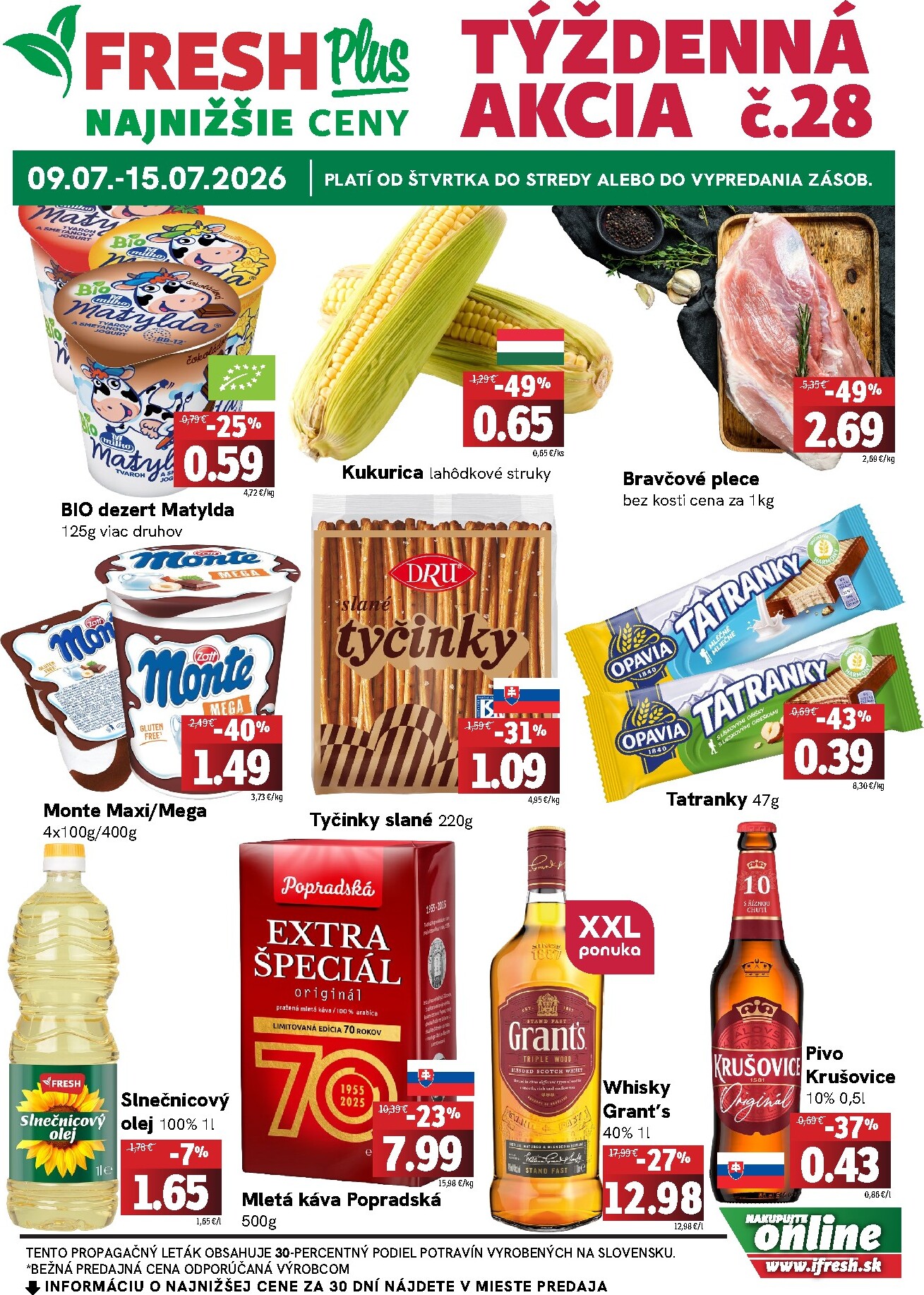 fresh - Aktuálny Fresh Plus leták od štvrtka, 09.07.2026 do stredy, 15.07.2026