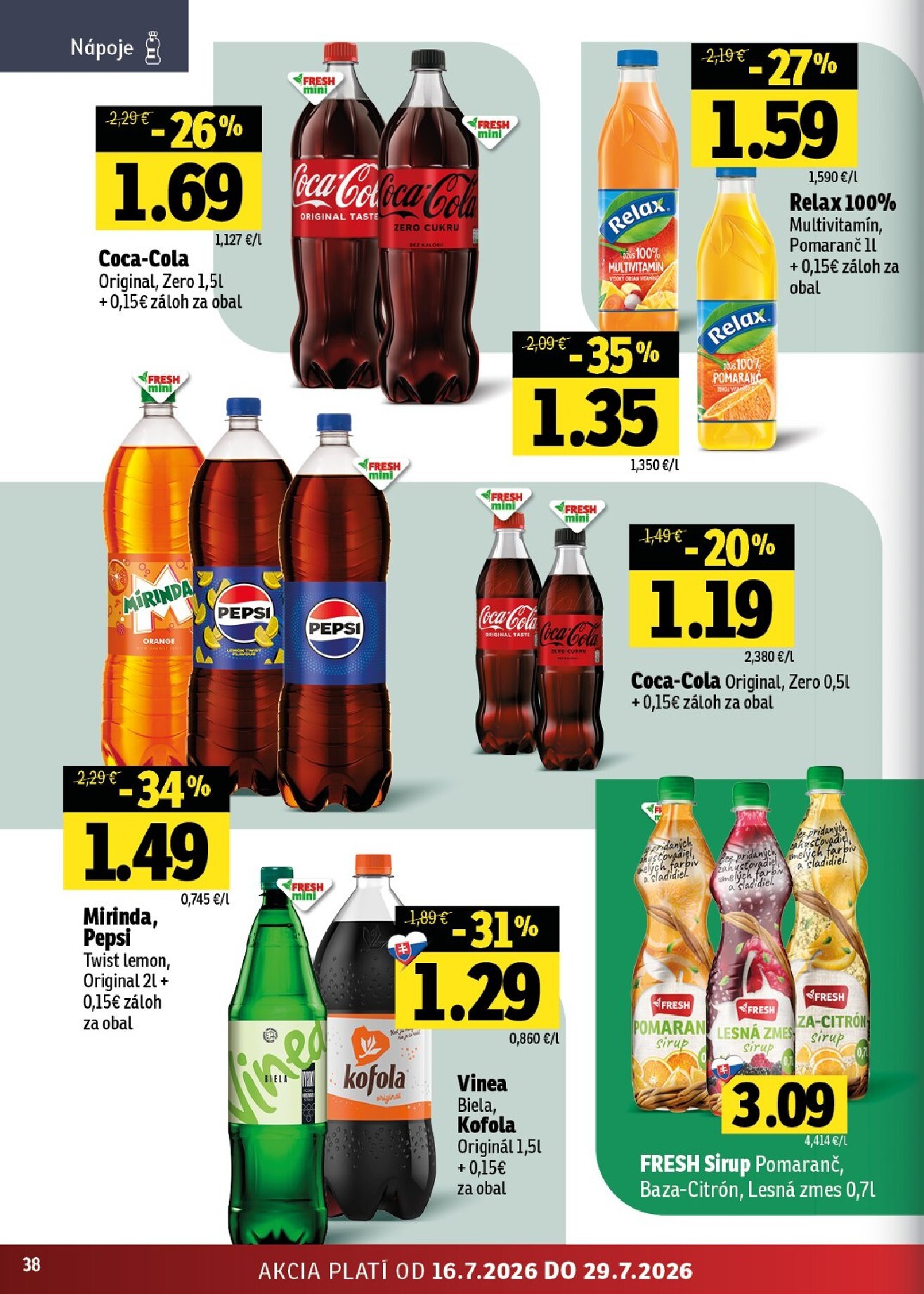 fresh - Nový Fresh - Stredné a západné Slovensko leták od štvrtka, 16.07.2026 do stredy, 29.07.2026 - page: 38