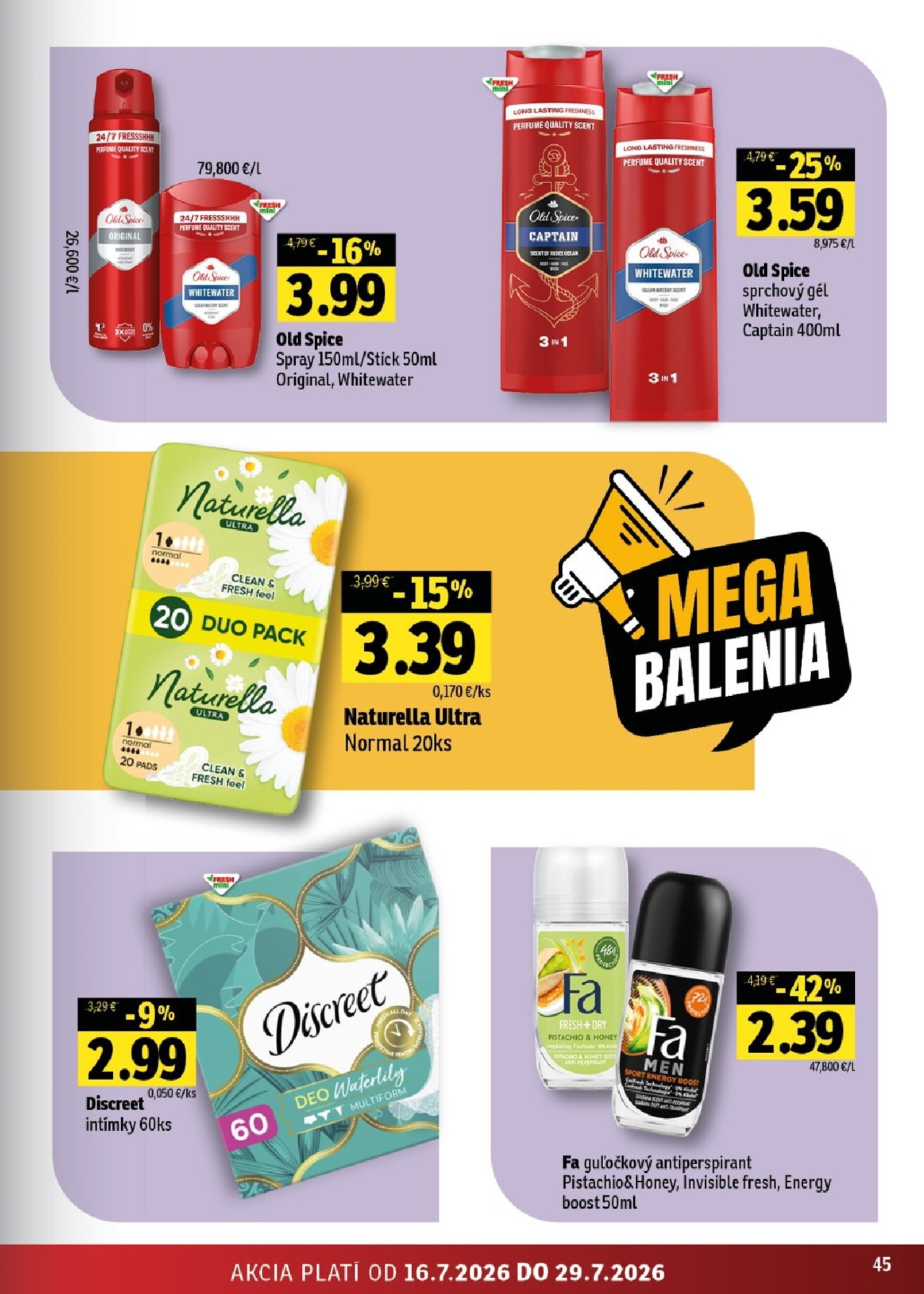 fresh - Nový Fresh - Stredné a západné Slovensko leták od štvrtka, 16.07.2026 do stredy, 29.07.2026 - page: 45