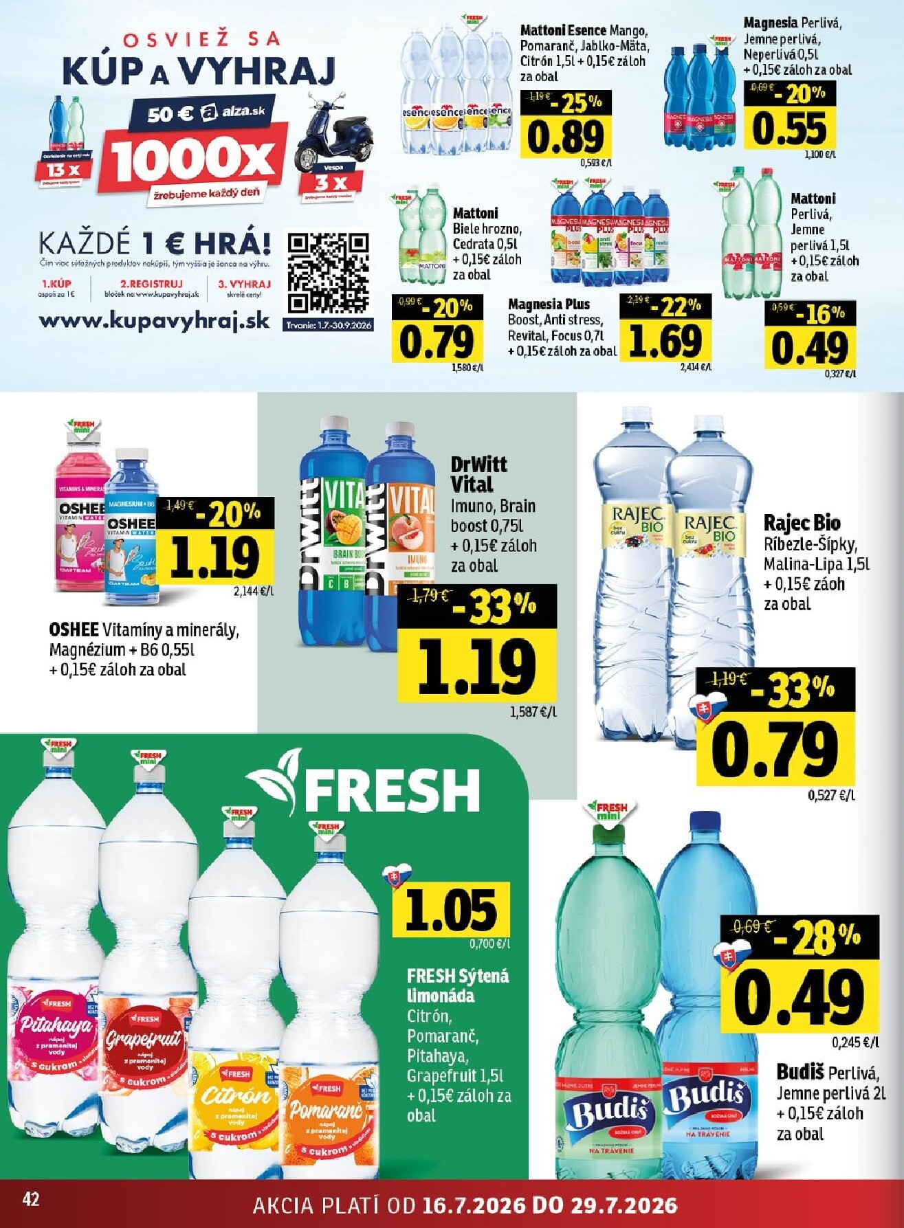 fresh - Nový Fresh - Stredné a západné Slovensko leták od štvrtka, 16.07.2026 do stredy, 29.07.2026 - page: 42