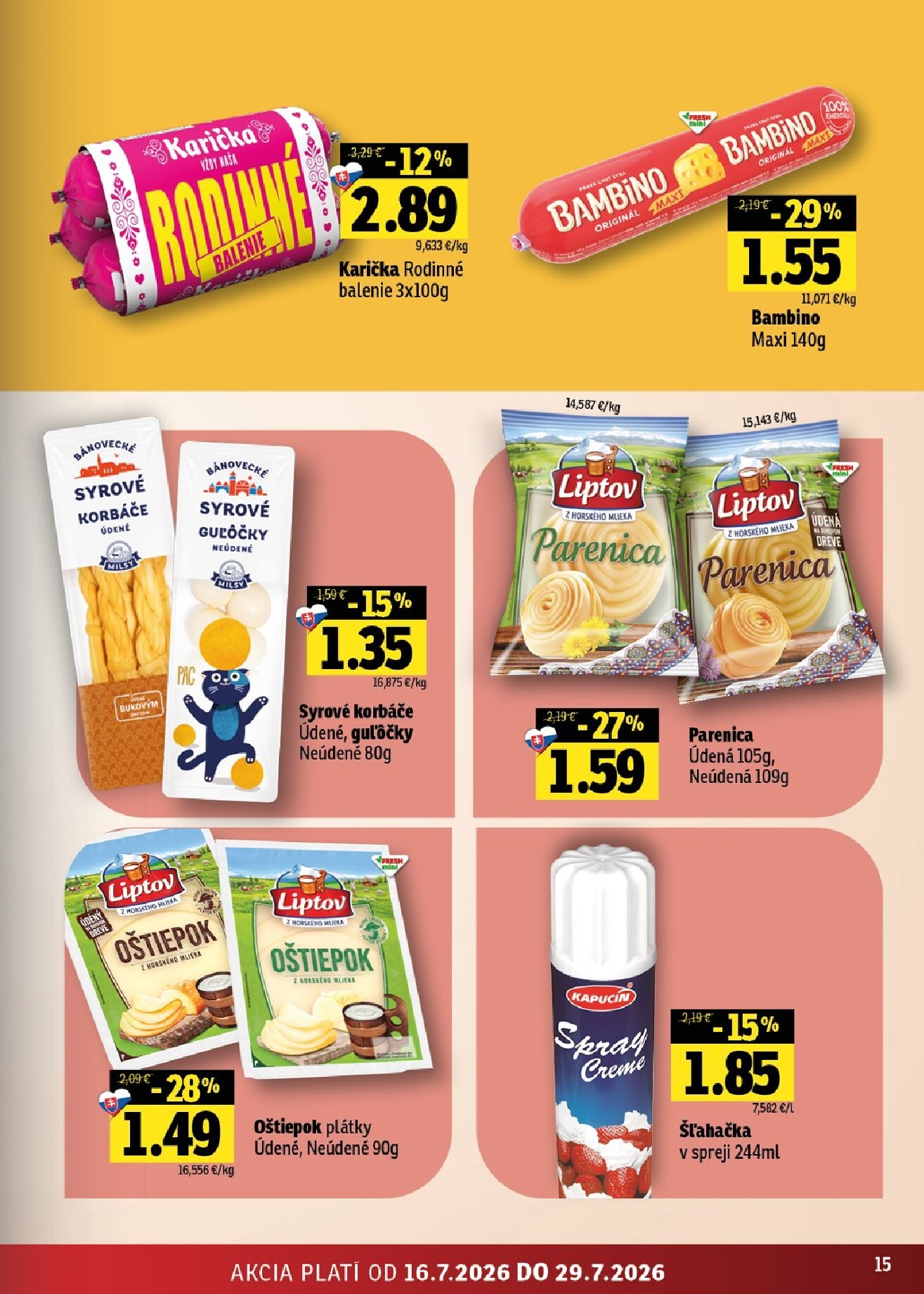 fresh - Nový Fresh - Stredné a západné Slovensko leták od štvrtka, 16.07.2026 do stredy, 29.07.2026 - page: 15