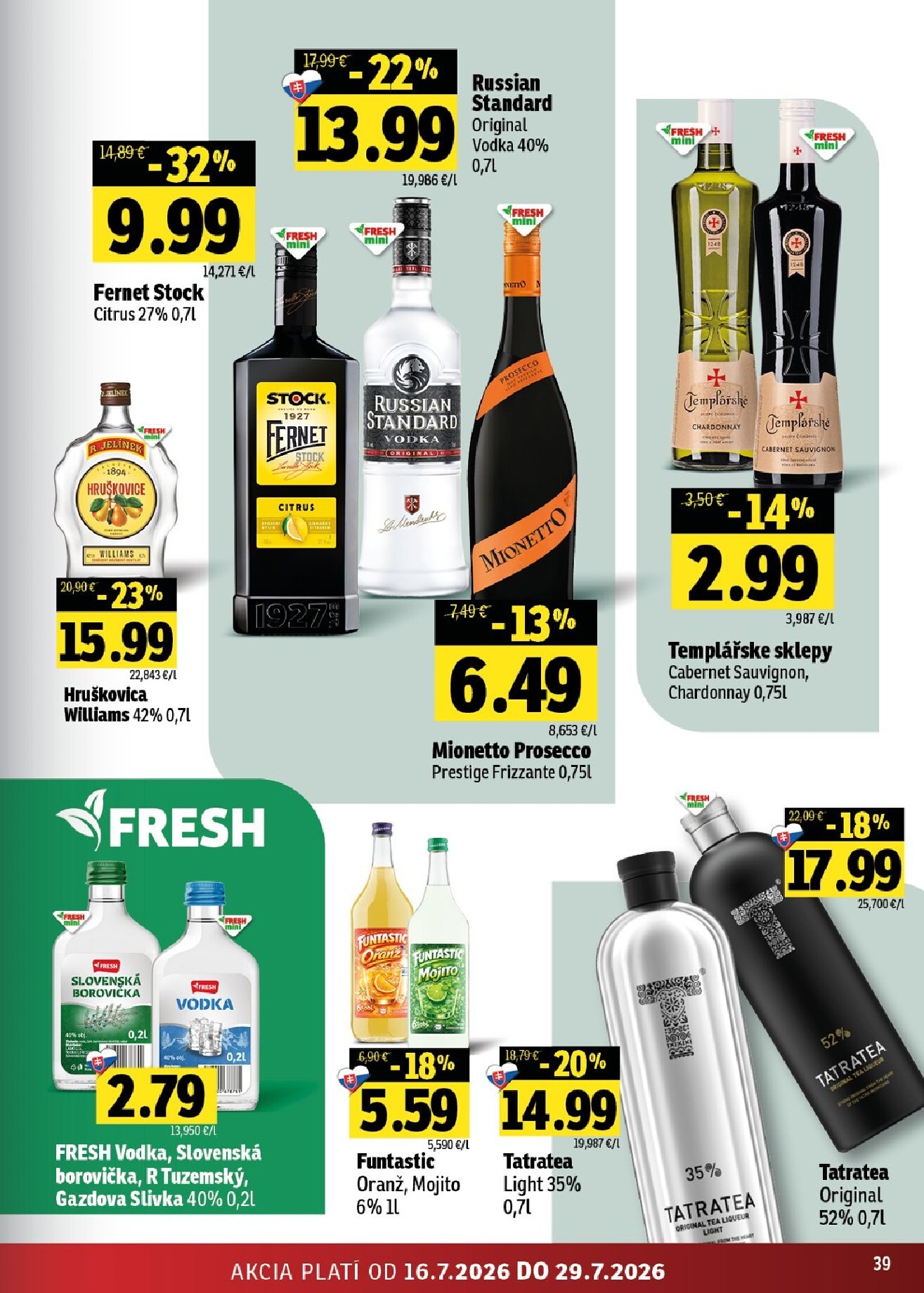 fresh - Nový Fresh - Východné Slovensko leták od štvrtka, 16.07.2026 do stredy, 29.07.2026 - page: 39