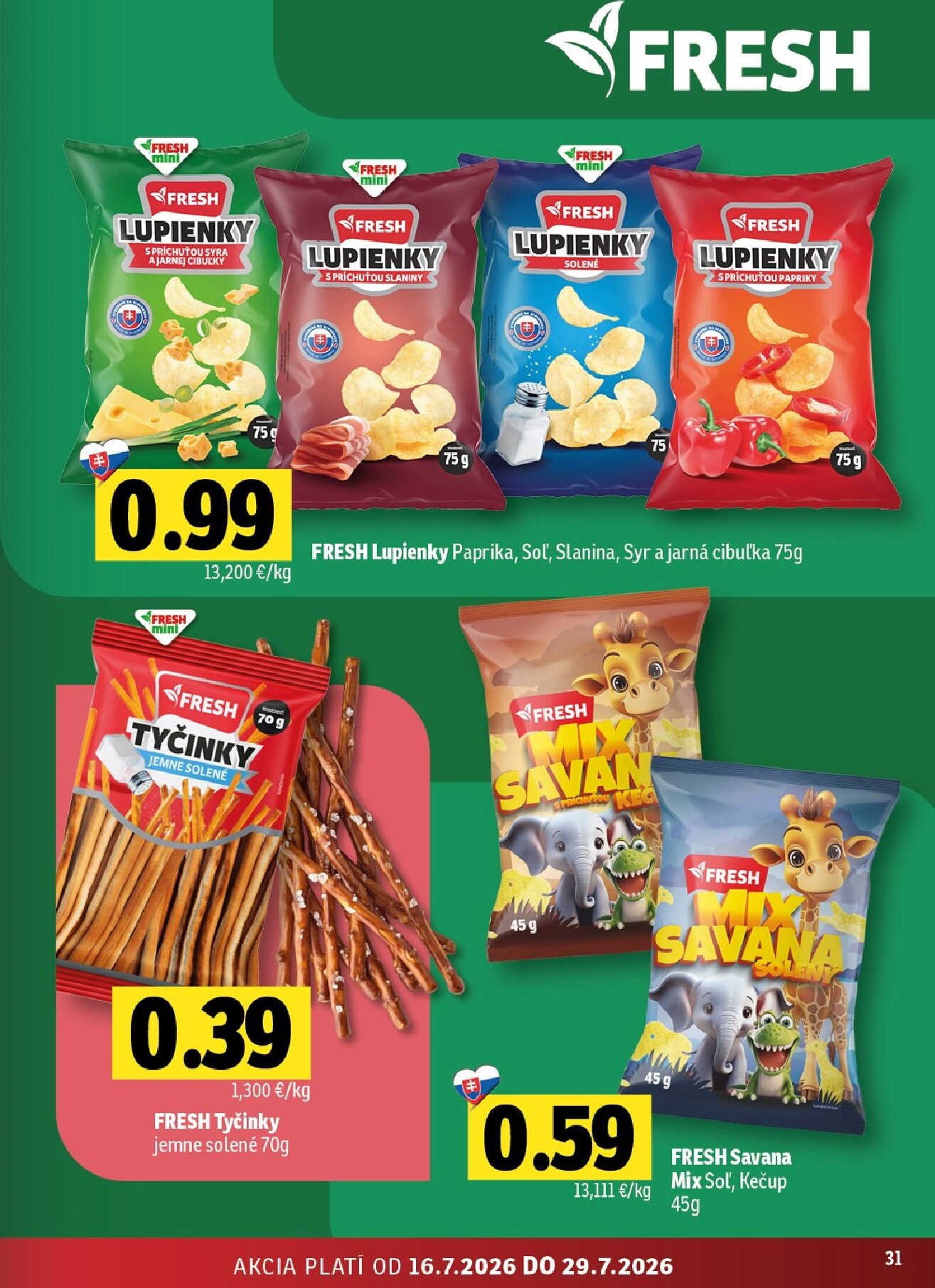 fresh - Nový Fresh - Východné Slovensko leták od štvrtka, 16.07.2026 do stredy, 29.07.2026 - page: 31