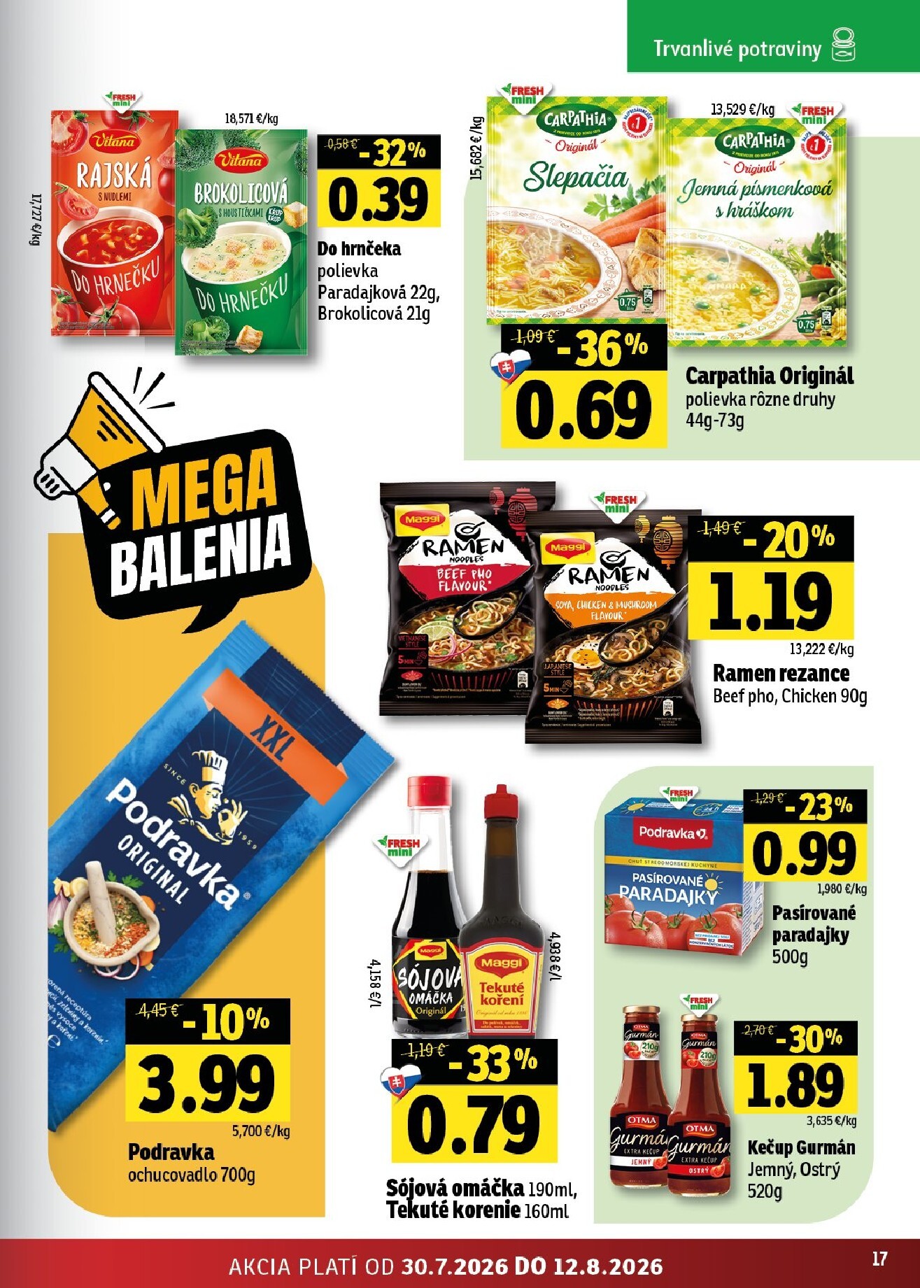 fresh - Nový Fresh - Stredné a západné Slovensko leták od štvrtka, 30.07.2026 do stredy, 12.08.2026 - page: 17