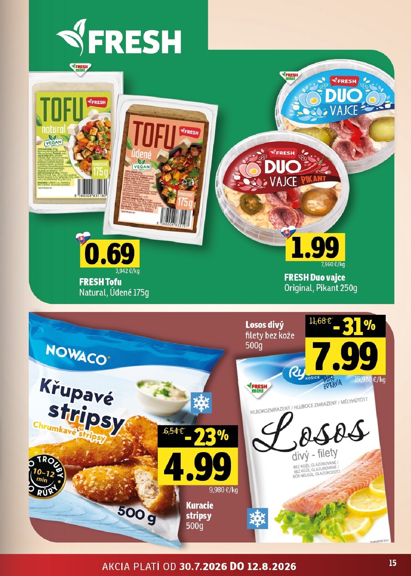 fresh - Nový Fresh - Stredné a západné Slovensko leták od štvrtka, 30.07.2026 do stredy, 12.08.2026 - page: 15
