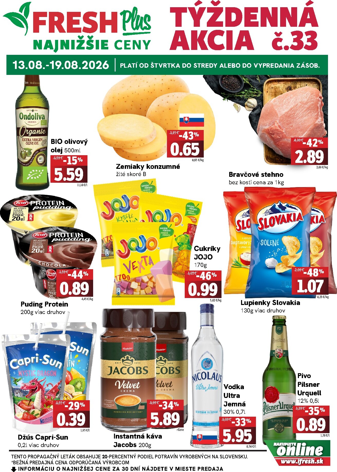fresh - Nový Fresh Plus leták od štvrtka, 13.08.2026 do stredy, 19.08.2026