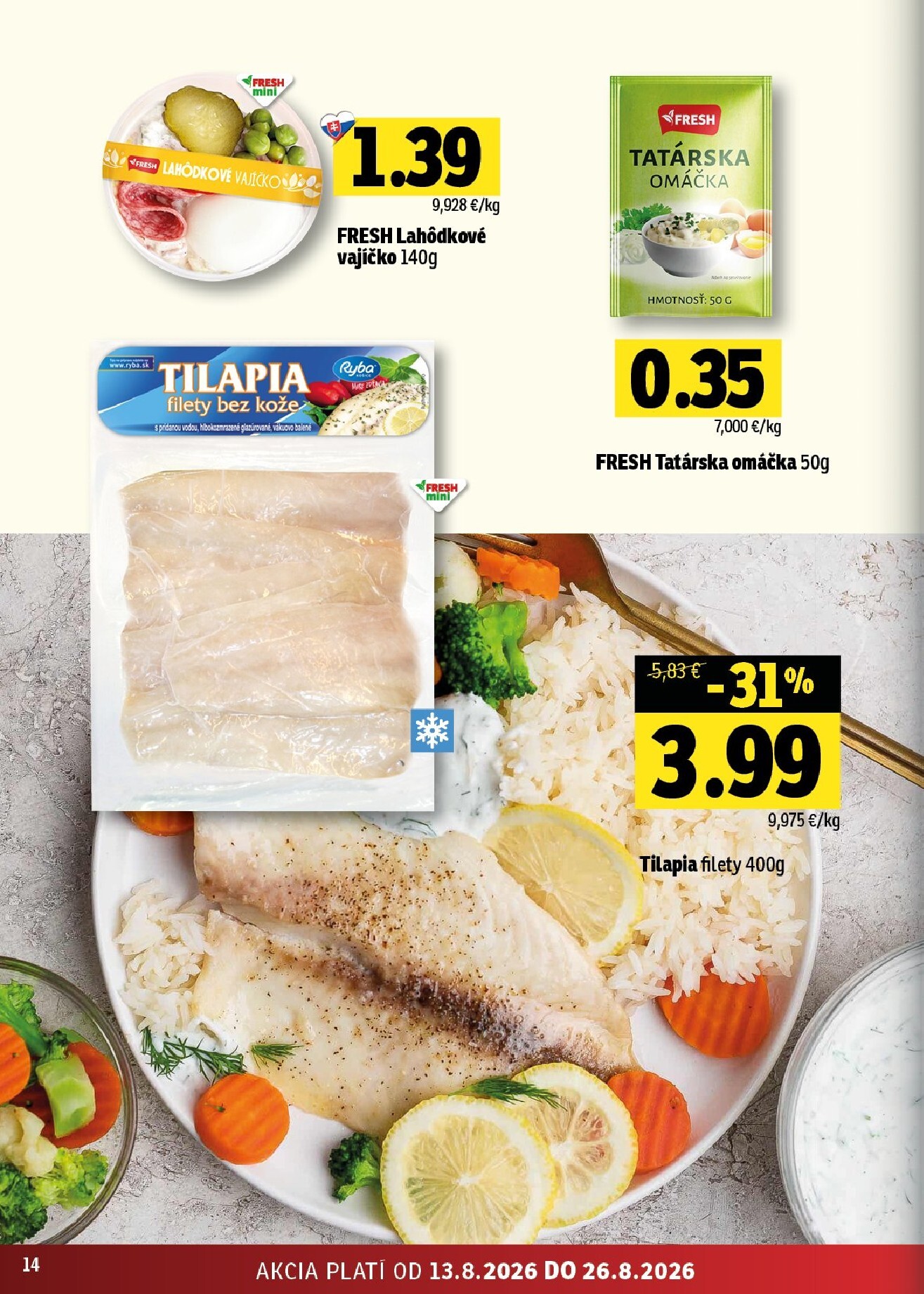 fresh - Nový Fresh - Stredné a západné Slovensko leták od štvrtka, 13.08.2026 do stredy, 26.08.2026 - page: 14