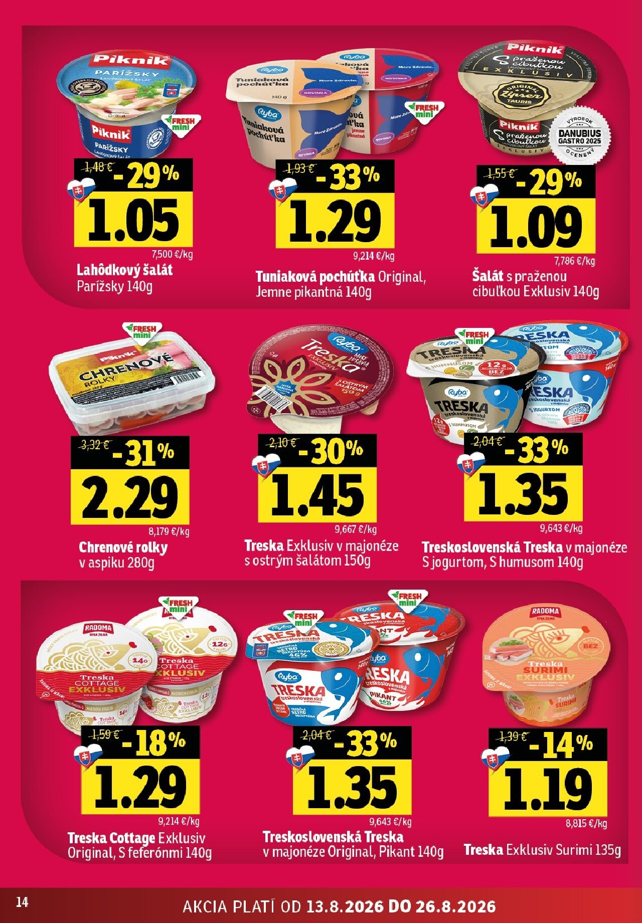 fresh - Nový Fresh - Východné Slovensko leták od štvrtka, 13.08.2026 do stredy, 26.08.2026 - page: 14