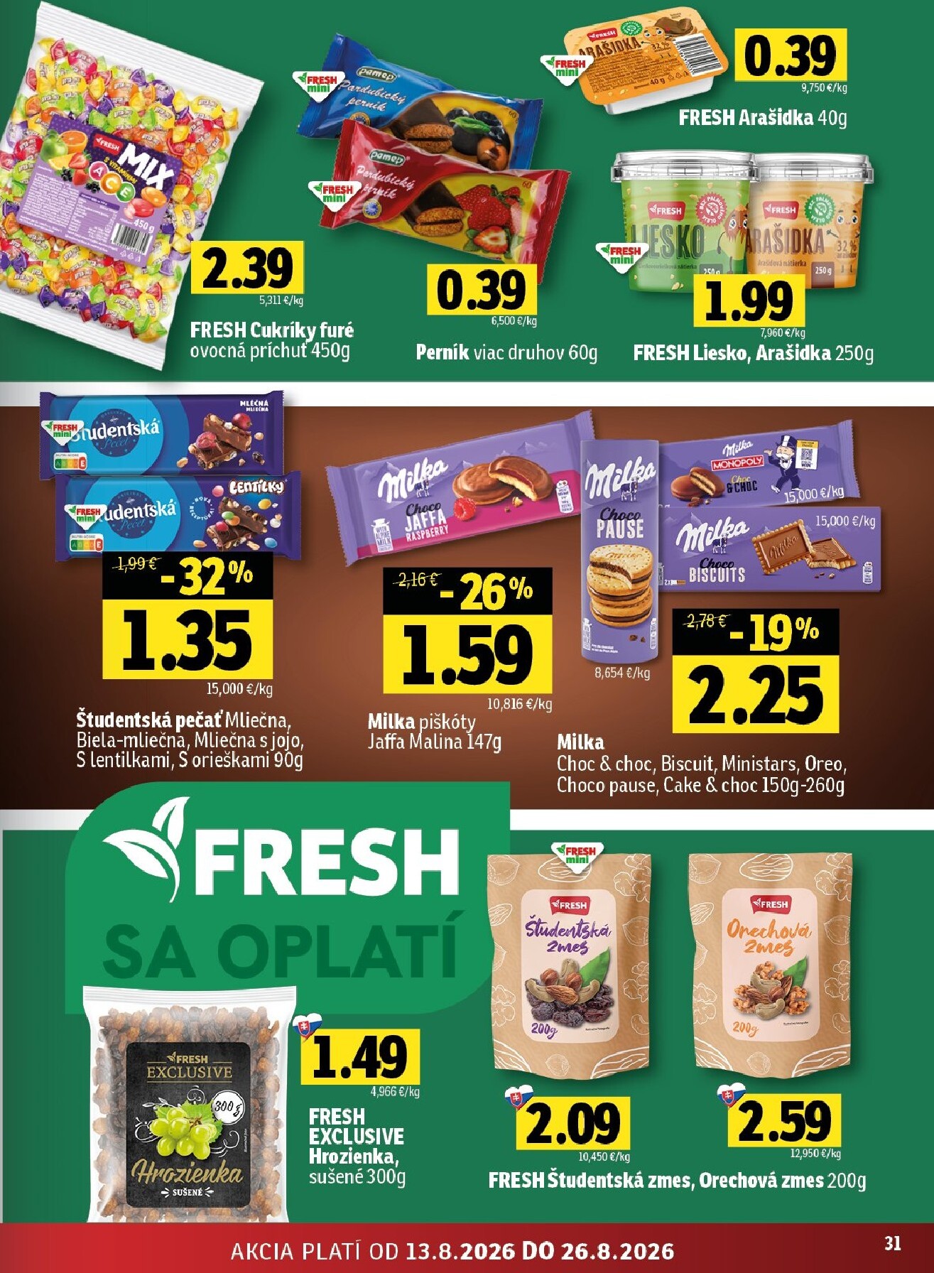 fresh - Nový Fresh - Východné Slovensko leták od štvrtka, 13.08.2026 do stredy, 26.08.2026 - page: 31
