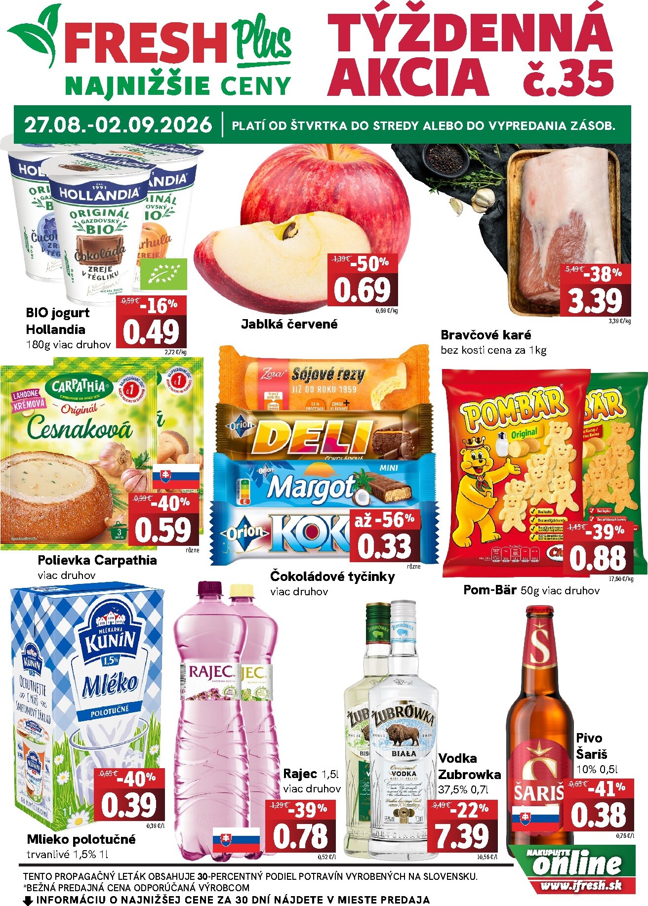 fresh - Nový Fresh - Plus leták od štvrtka, 27.08.2026 do stredy, 02.09.2026