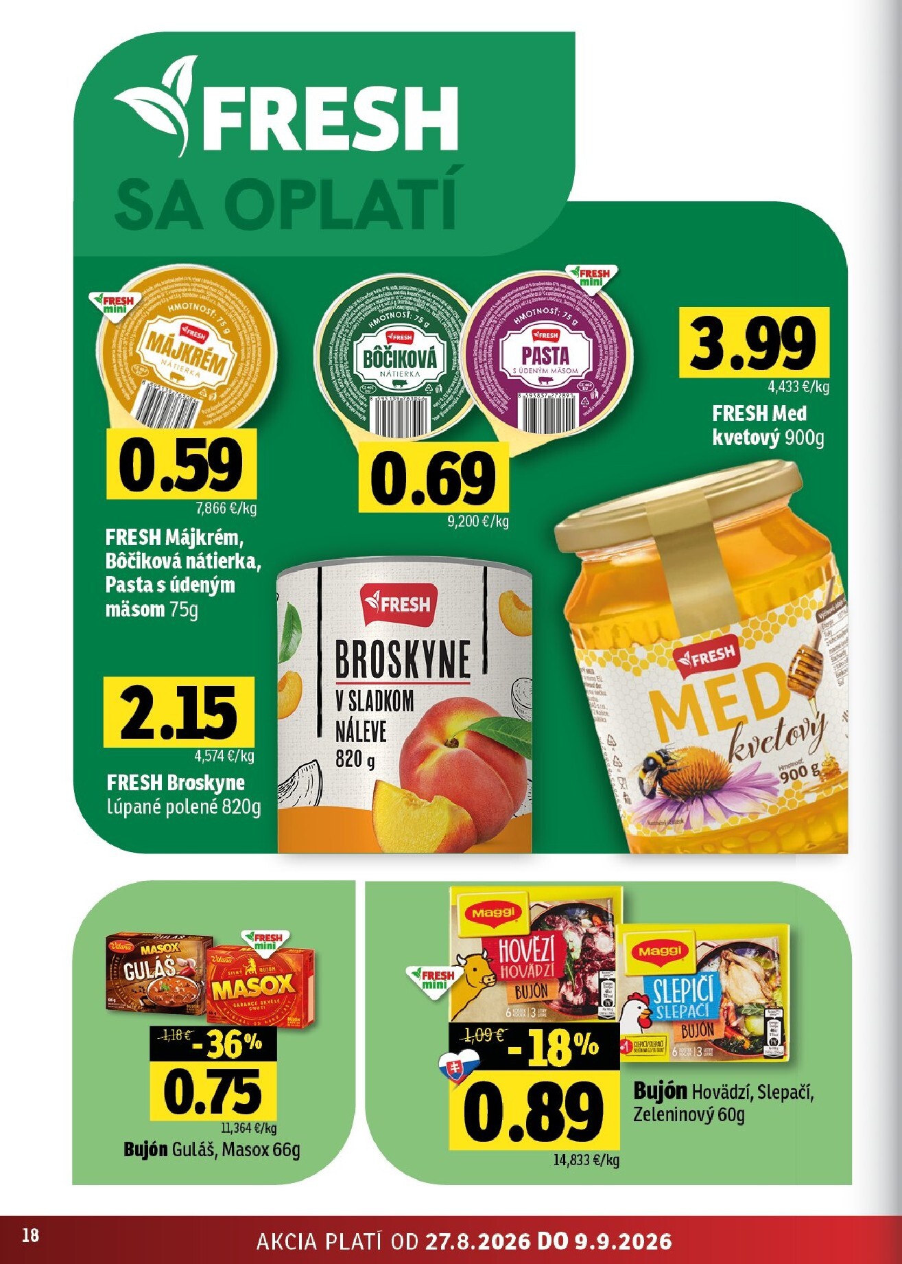 fresh - Aktuálny Fresh - Východné Slovensko leták od štvrtka, 27.08.2026 do stredy, 09.09.2026 - page: 18