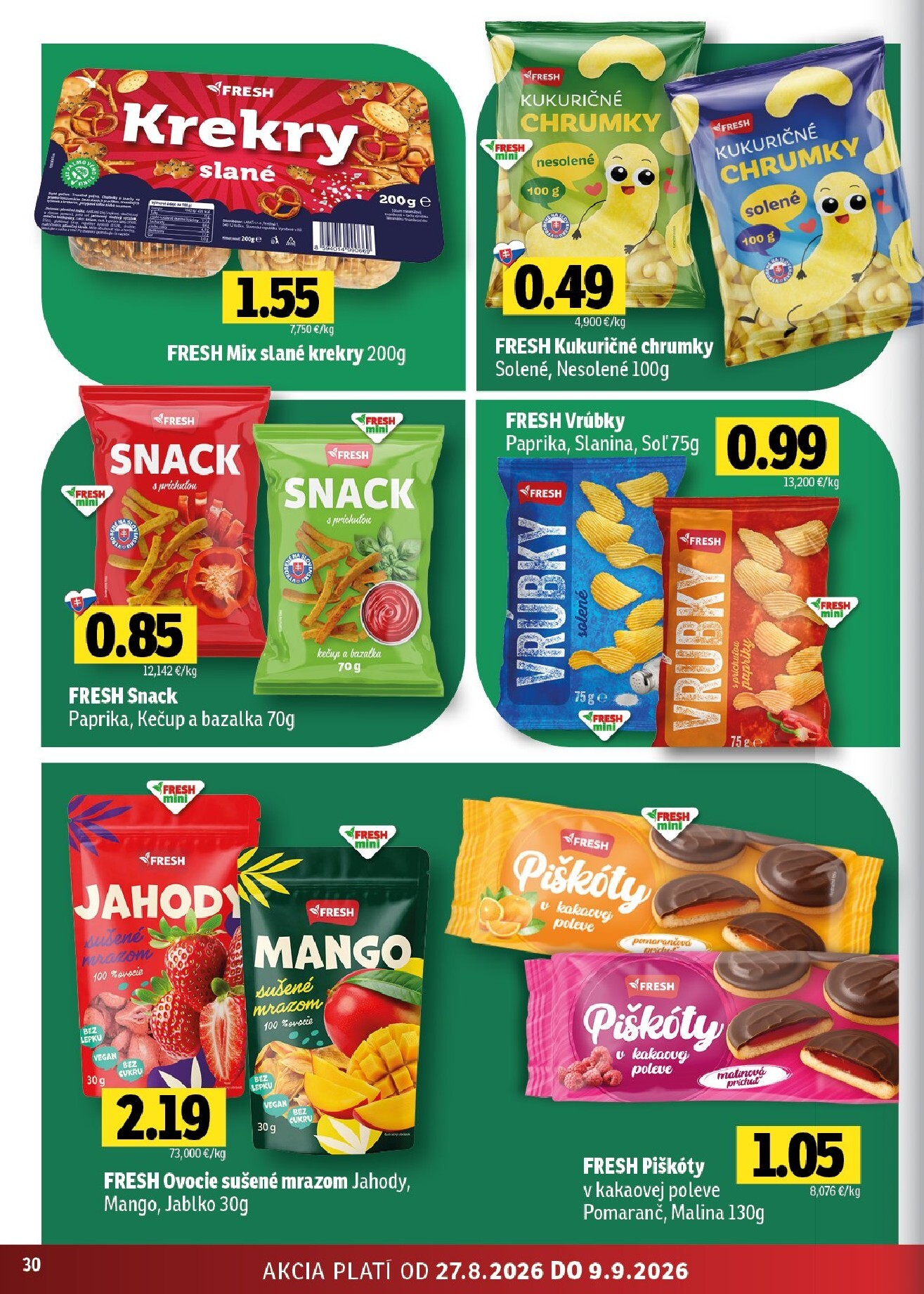 fresh - Aktuálny Fresh - Východné Slovensko leták od štvrtka, 27.08.2026 do stredy, 09.09.2026 - page: 30
