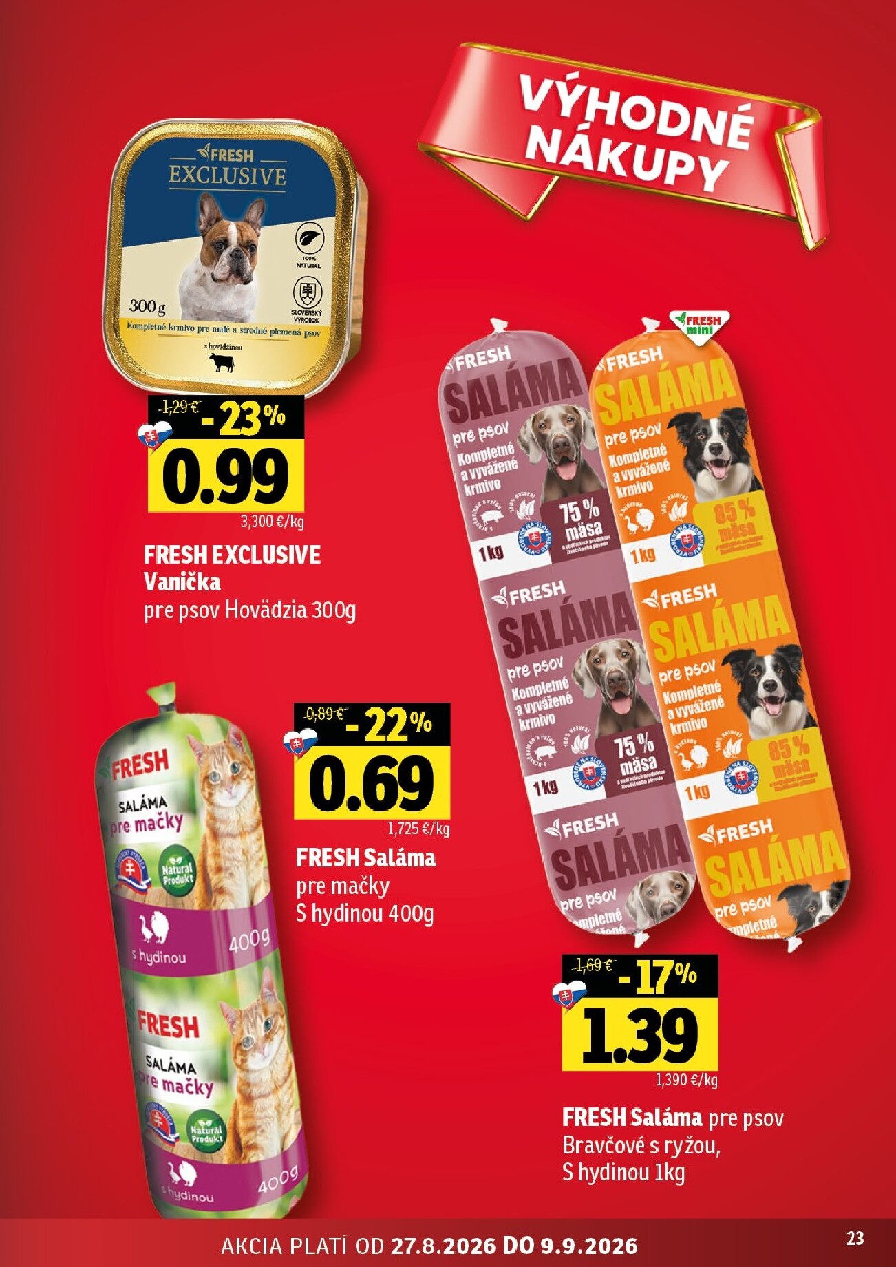 fresh - Aktuálny Fresh - Východné Slovensko leták od štvrtka, 27.08.2026 do stredy, 09.09.2026 - page: 23