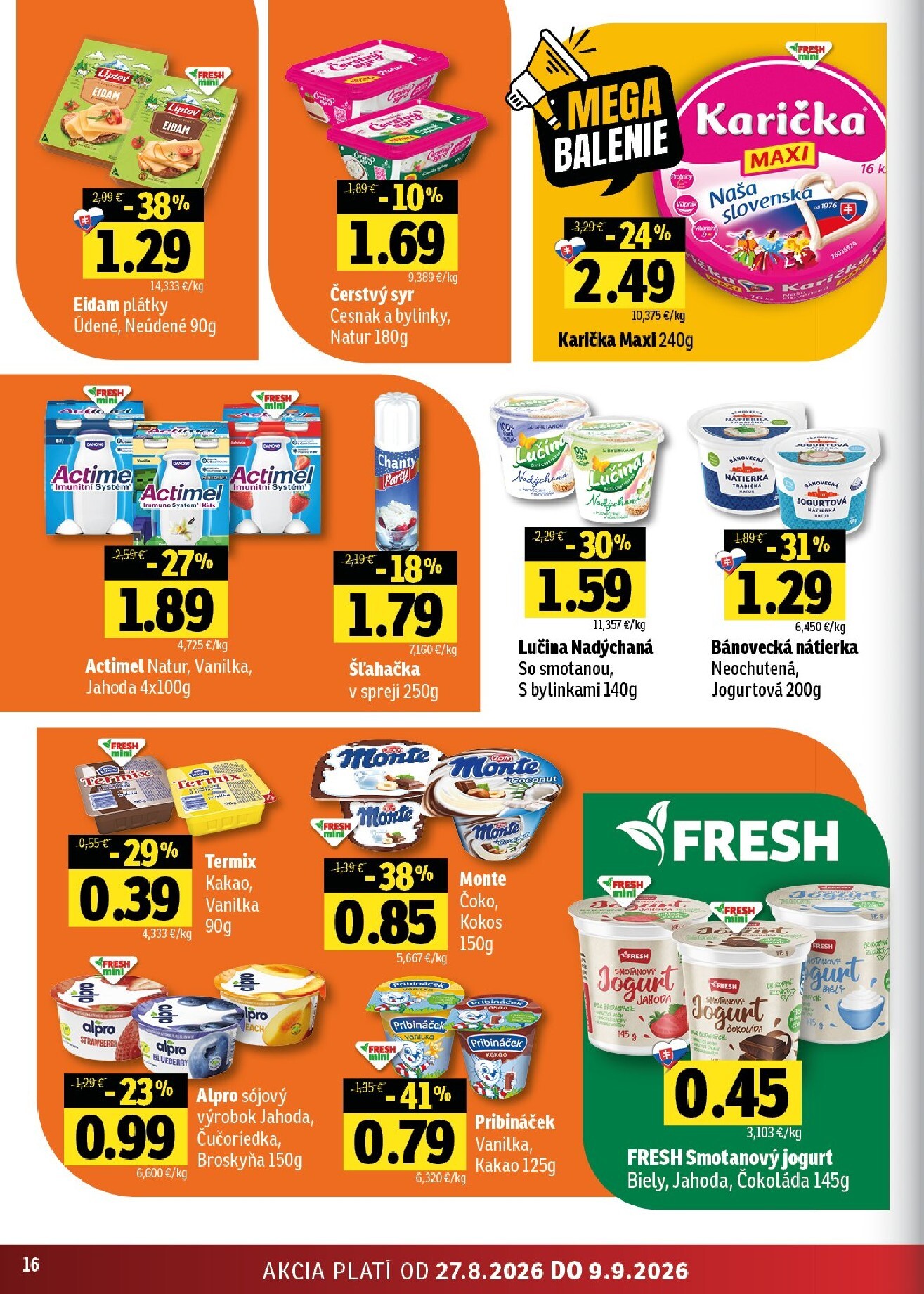 fresh - Aktuálny Fresh - Východné Slovensko leták od štvrtka, 27.08.2026 do stredy, 09.09.2026 - page: 16