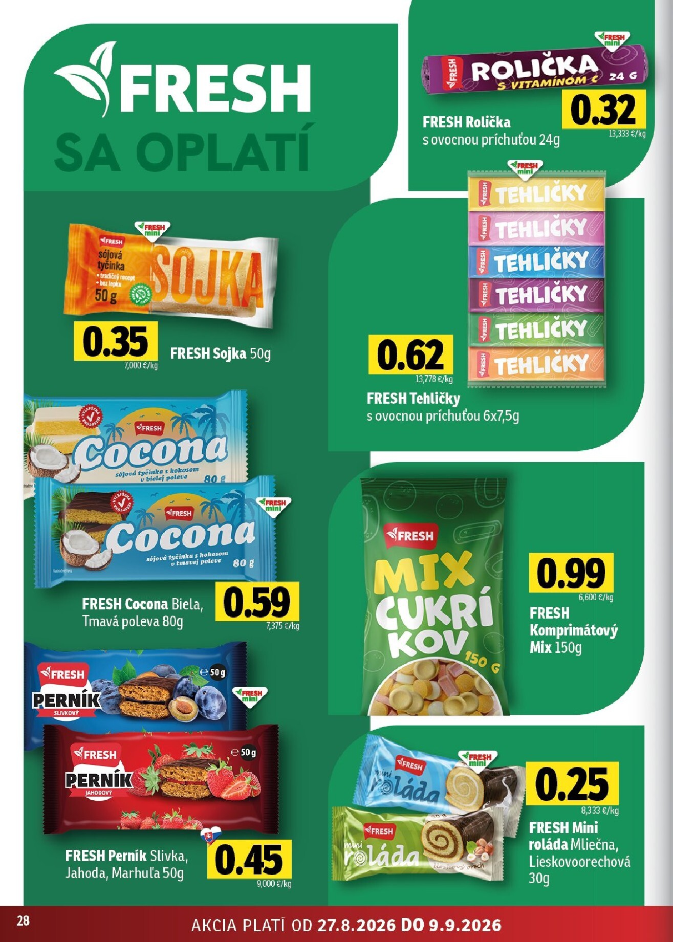 fresh - Aktuálny Fresh - Východné Slovensko leták od štvrtka, 27.08.2026 do stredy, 09.09.2026 - page: 28