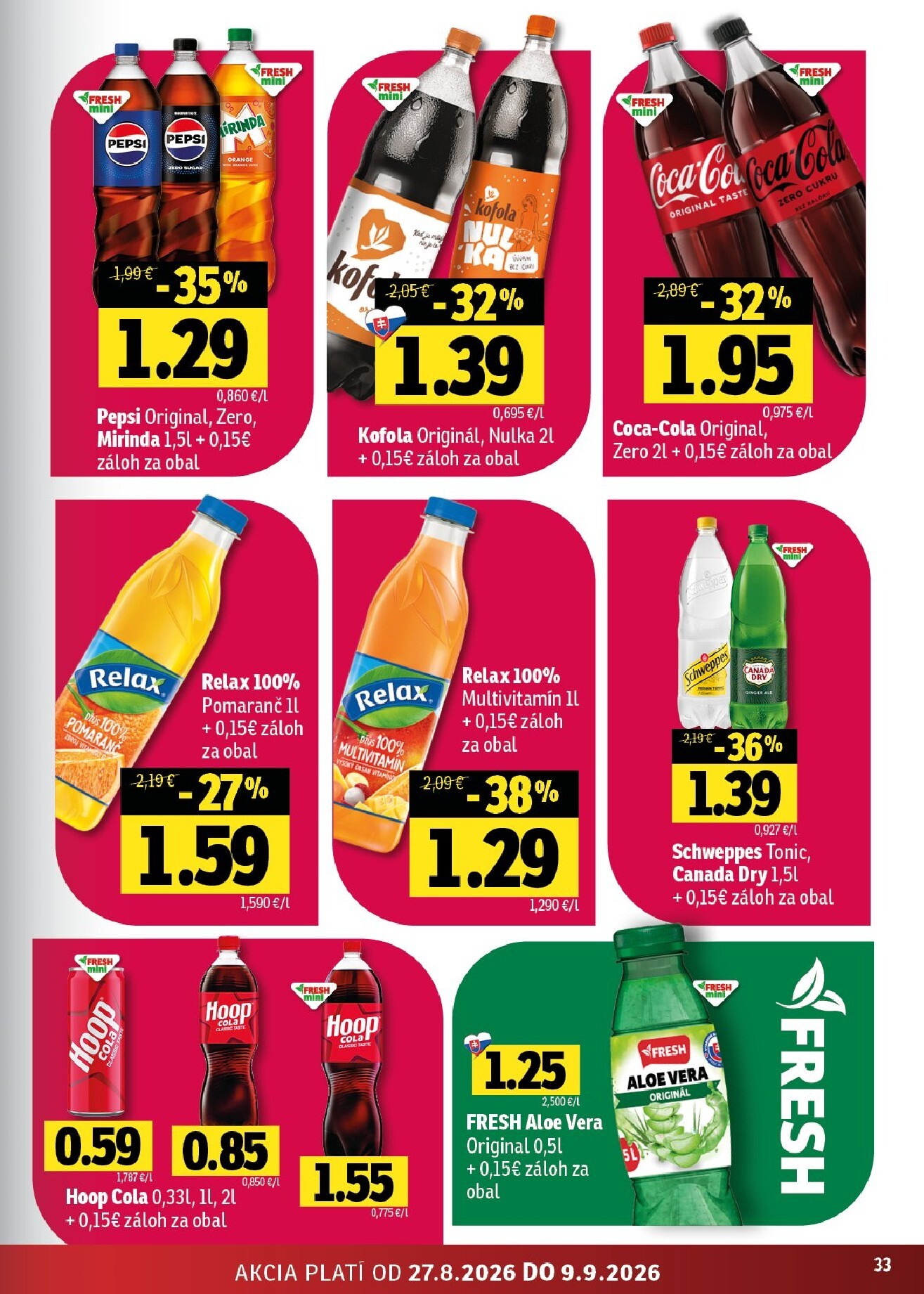 fresh - Aktuálny Fresh - Východné Slovensko leták od štvrtka, 27.08.2026 do stredy, 09.09.2026 - page: 33