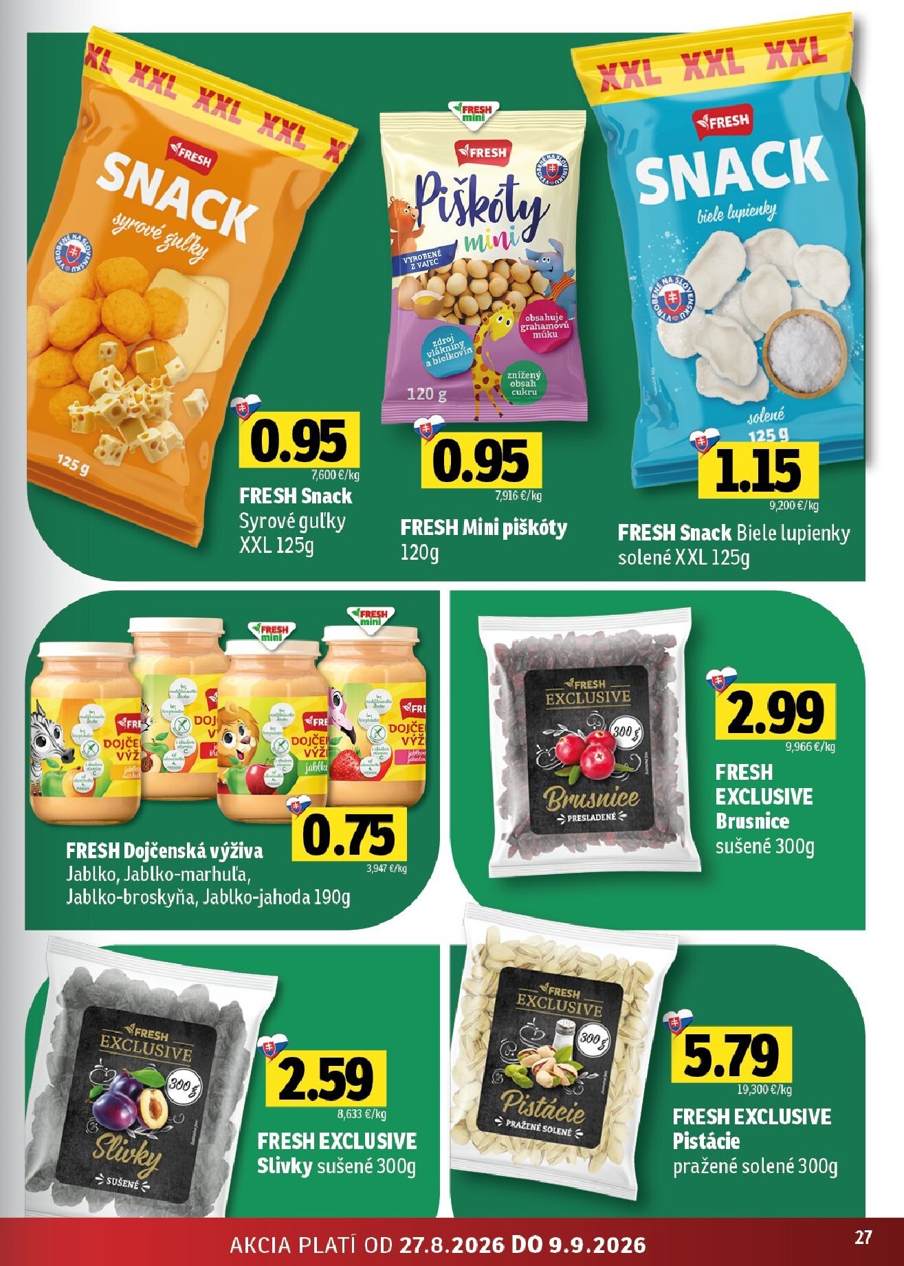 fresh - Aktuálny Fresh - Stredné a západné Slovensko leták od štvrtka, 27.08.2026 do stredy, 09.09.2026 - page: 27