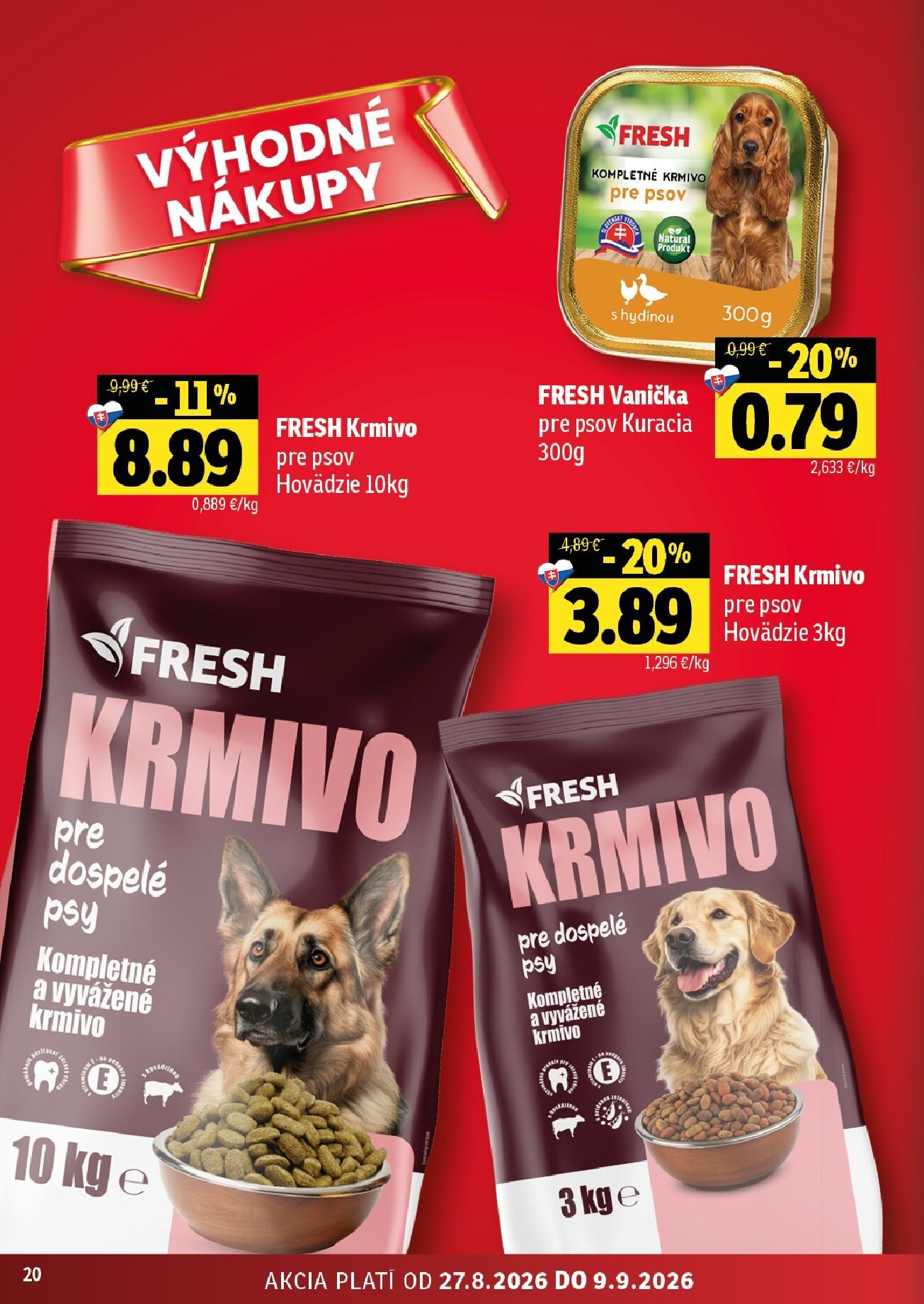 fresh - Aktuálny Fresh - Stredné a západné Slovensko leták od štvrtka, 27.08.2026 do stredy, 09.09.2026 - page: 20