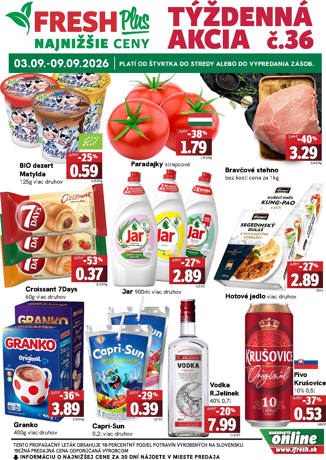 fresh - Nový Fresh - Plus leták od štvrtka, 03.09.2026 do stredy, 09.09.2026