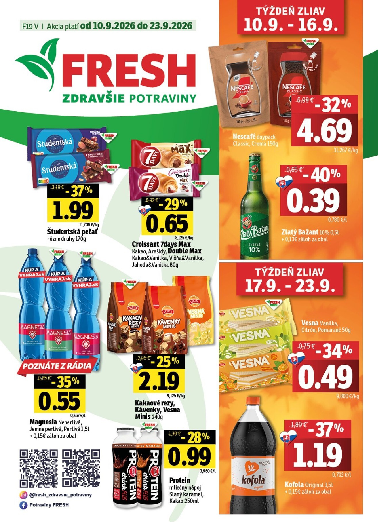 fresh - Nový Fresh - Východné Slovensko leták od štvrtka, 10.09.2026 do stredy, 23.09.2026