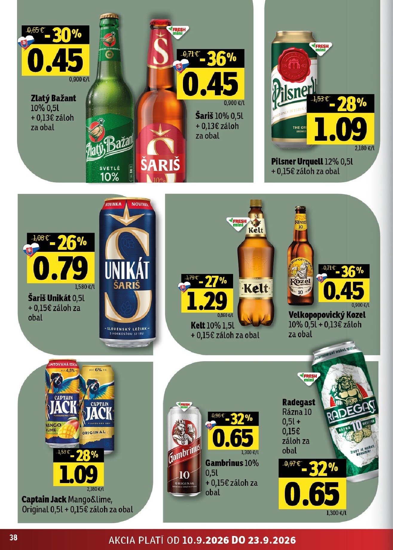 fresh - Aktuálny Fresh - Stredné a západné Slovensko leták od štvrtka, 10.09.2026 do stredy, 23.09.2026 - page: 38