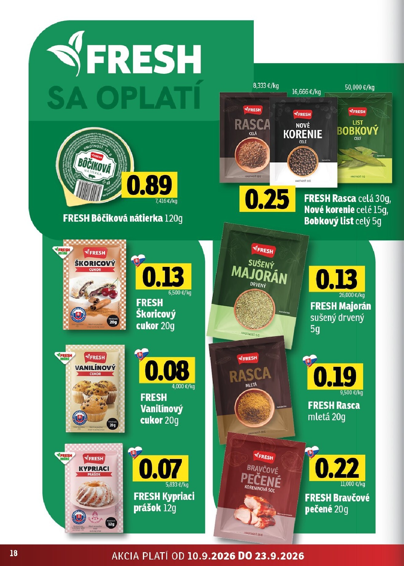 fresh - Aktuálny Fresh - Stredné a západné Slovensko leták od štvrtka, 10.09.2026 do stredy, 23.09.2026 - page: 18
