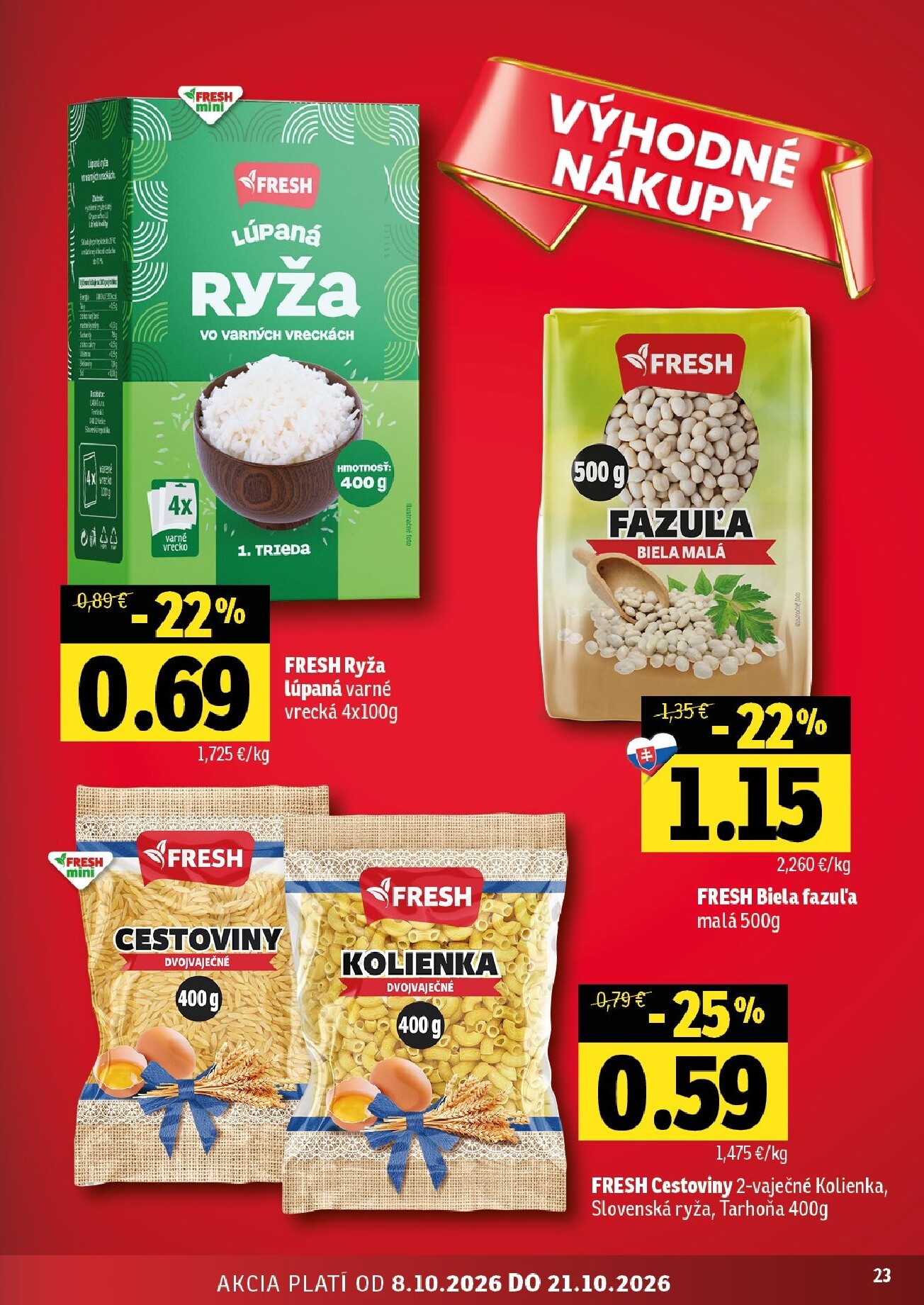 fresh - Nový Fresh - Stredné a západné Slovensko leták od štvrtka, 08.10.2026 do stredy, 21.10.2026 - page: 23