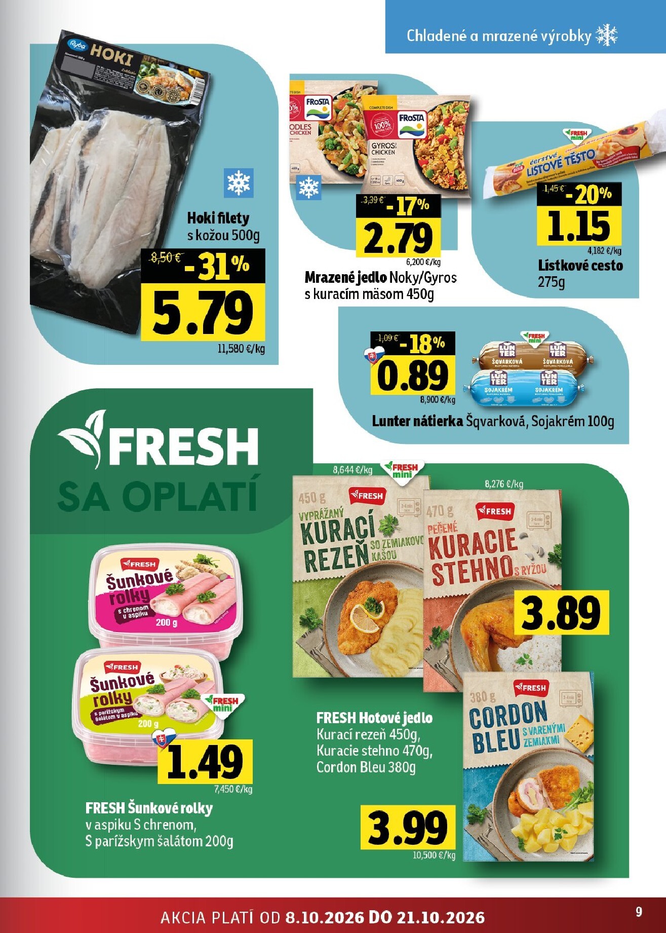 fresh - Nový Fresh - Stredné a západné Slovensko leták od štvrtka, 08.10.2026 do stredy, 21.10.2026 - page: 9