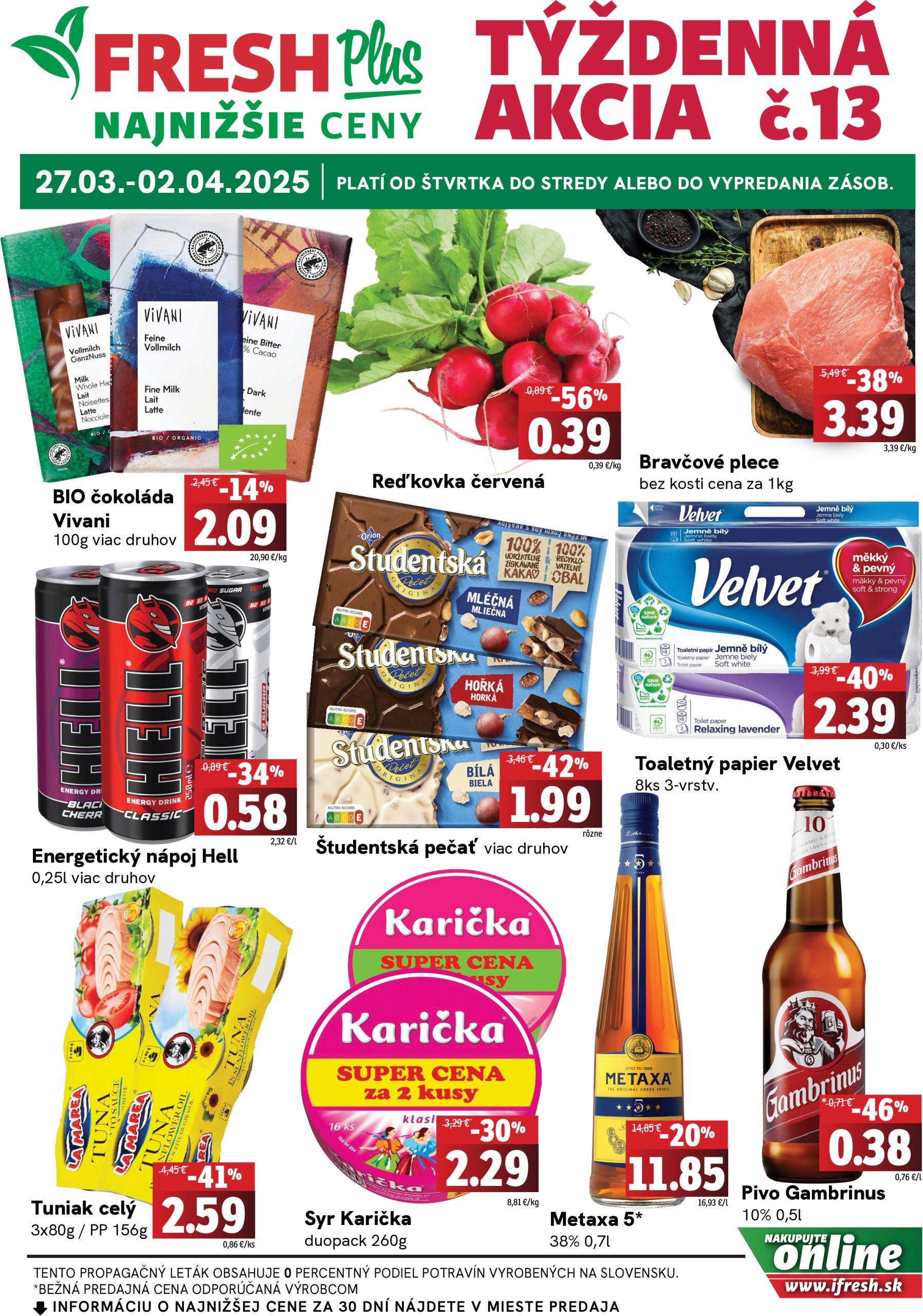 fresh - Fresh Plus leták platný od 27.03. - 02.04.