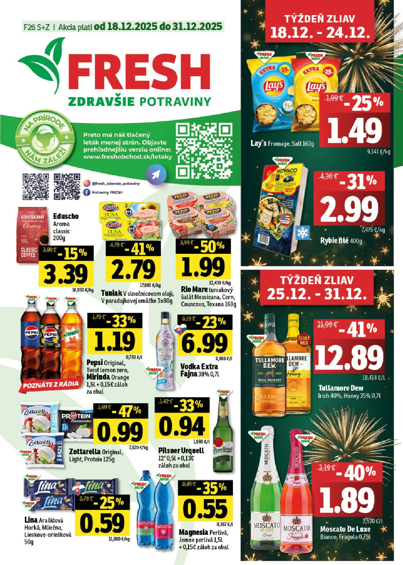 fresh - Leták Fresh - Stredné a západné Slovensko platný od 18.12. do 31.12.