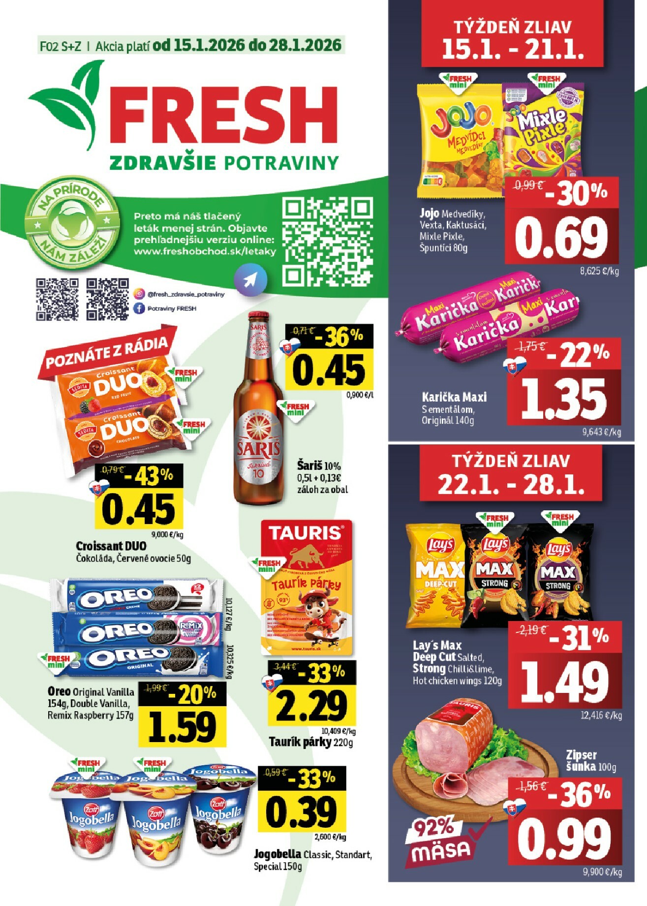 fresh - Leták Fresh - Stredné a západné Slovensko platný od 15.01. do 28.01.