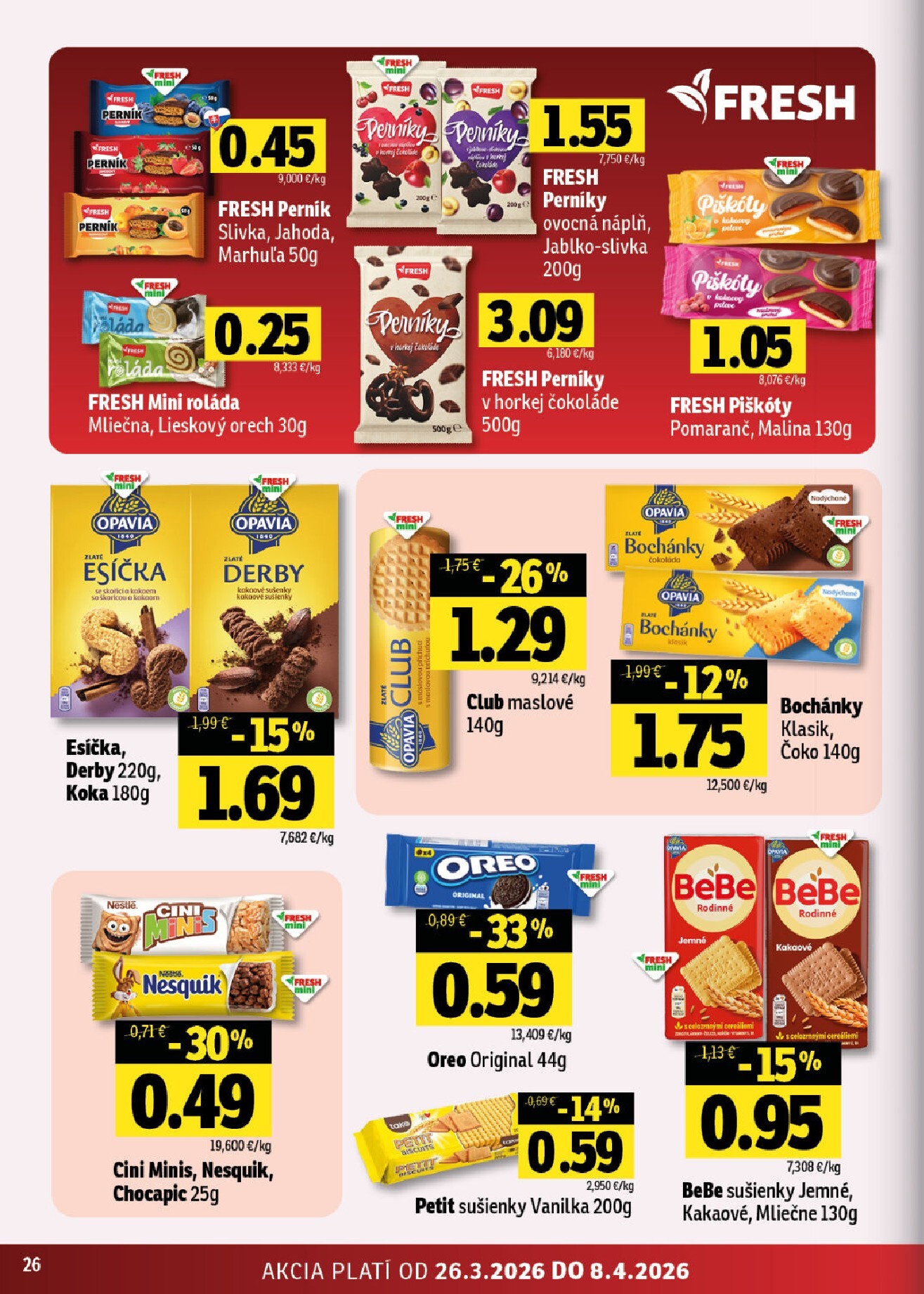 fresh - Leták Fresh - Stredné a západné Slovensko platný od 26.03.2026 do 08.04.2026 - page: 26