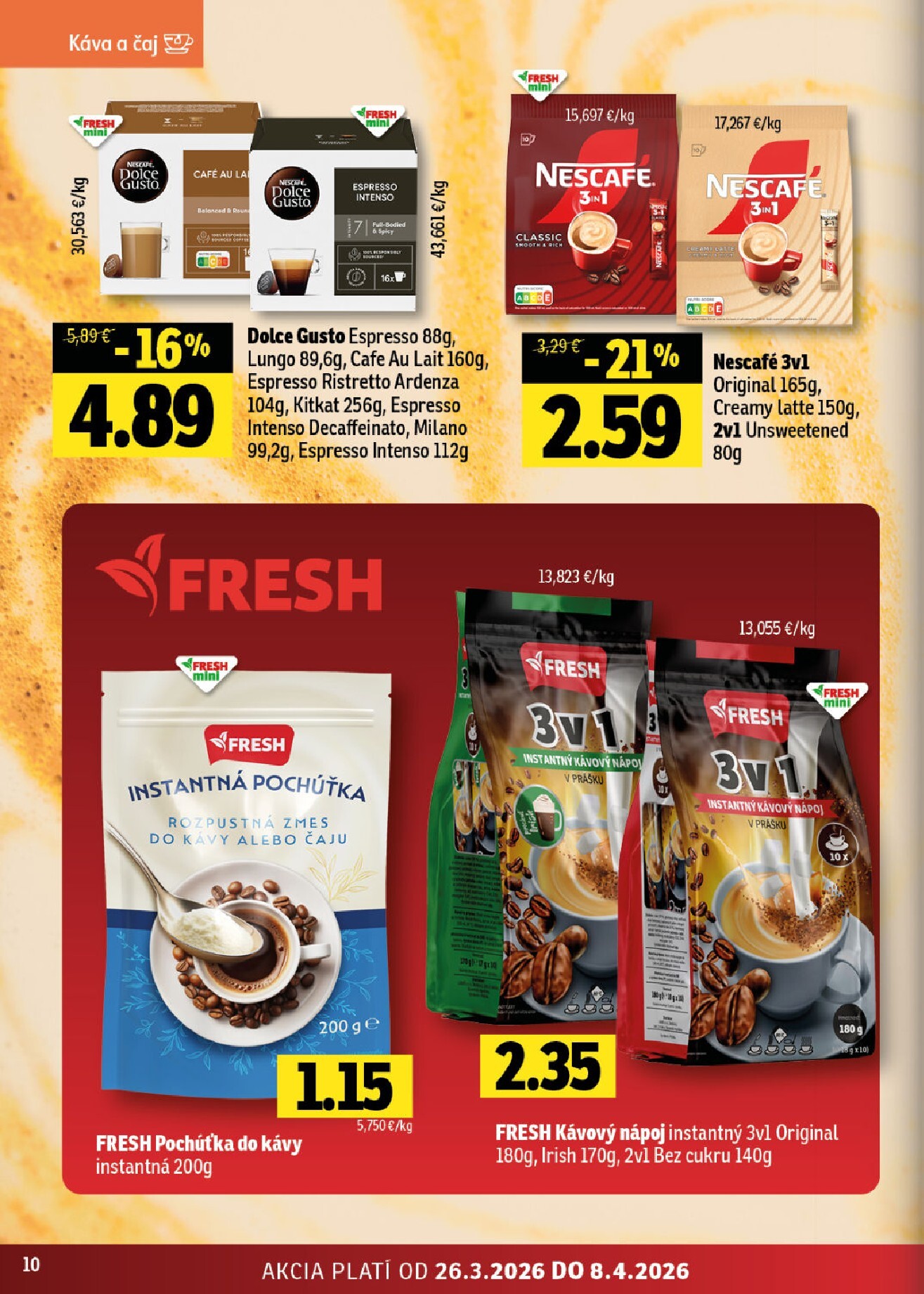 fresh - Leták Fresh - Stredné a západné Slovensko platný od 26.03.2026 do 08.04.2026 - page: 10