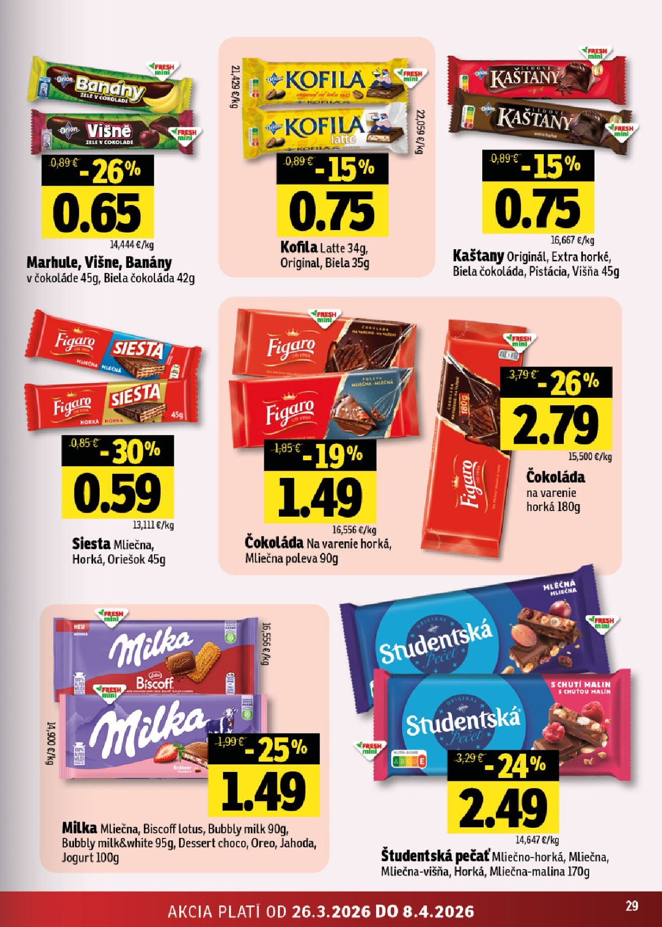 fresh - Leták Fresh - Stredné a západné Slovensko platný od 26.03.2026 do 08.04.2026 - page: 29