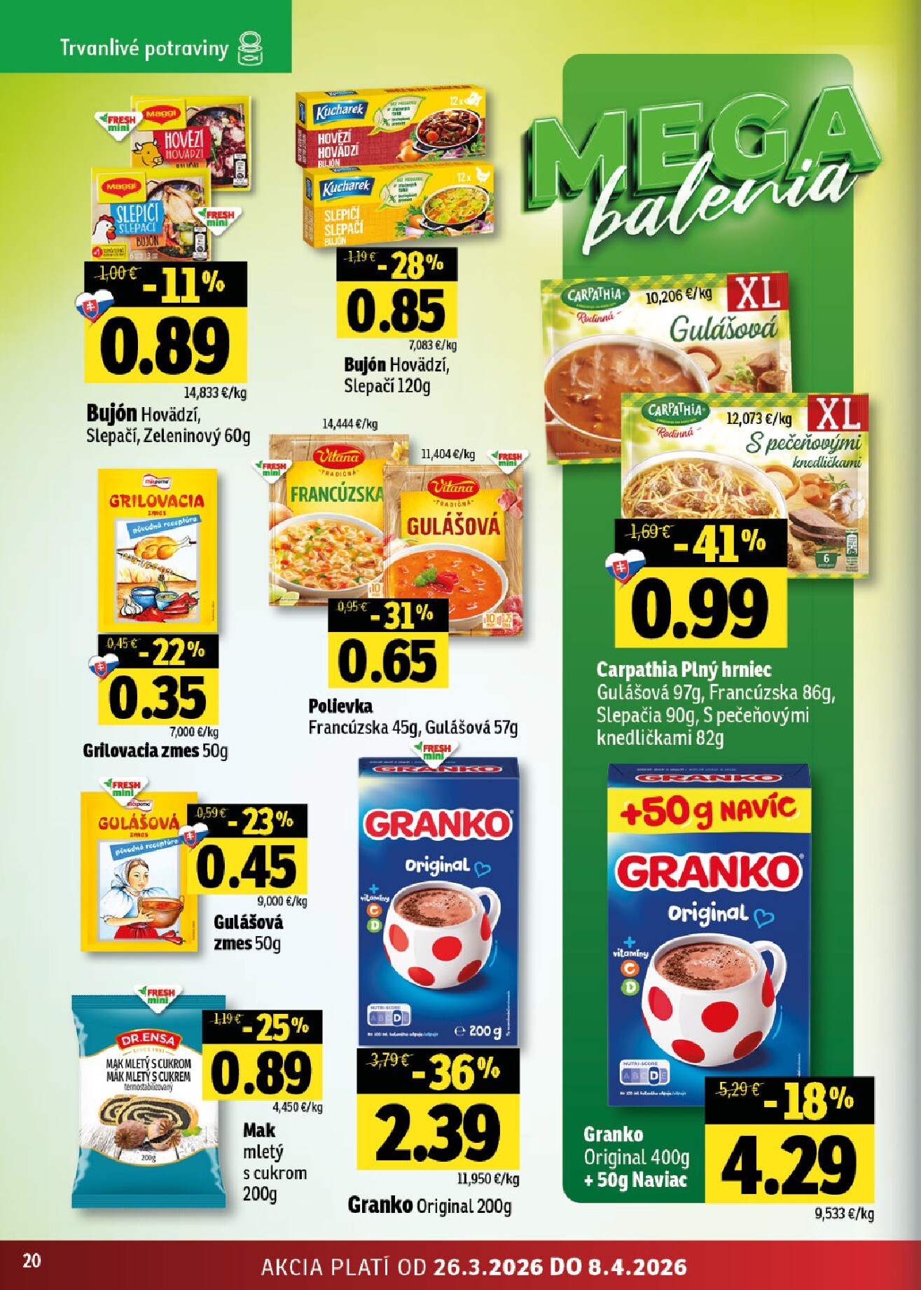 fresh - Leták Fresh - Východné Slovensko platný od 26.03.2026 do 08.04.2026 - page: 20