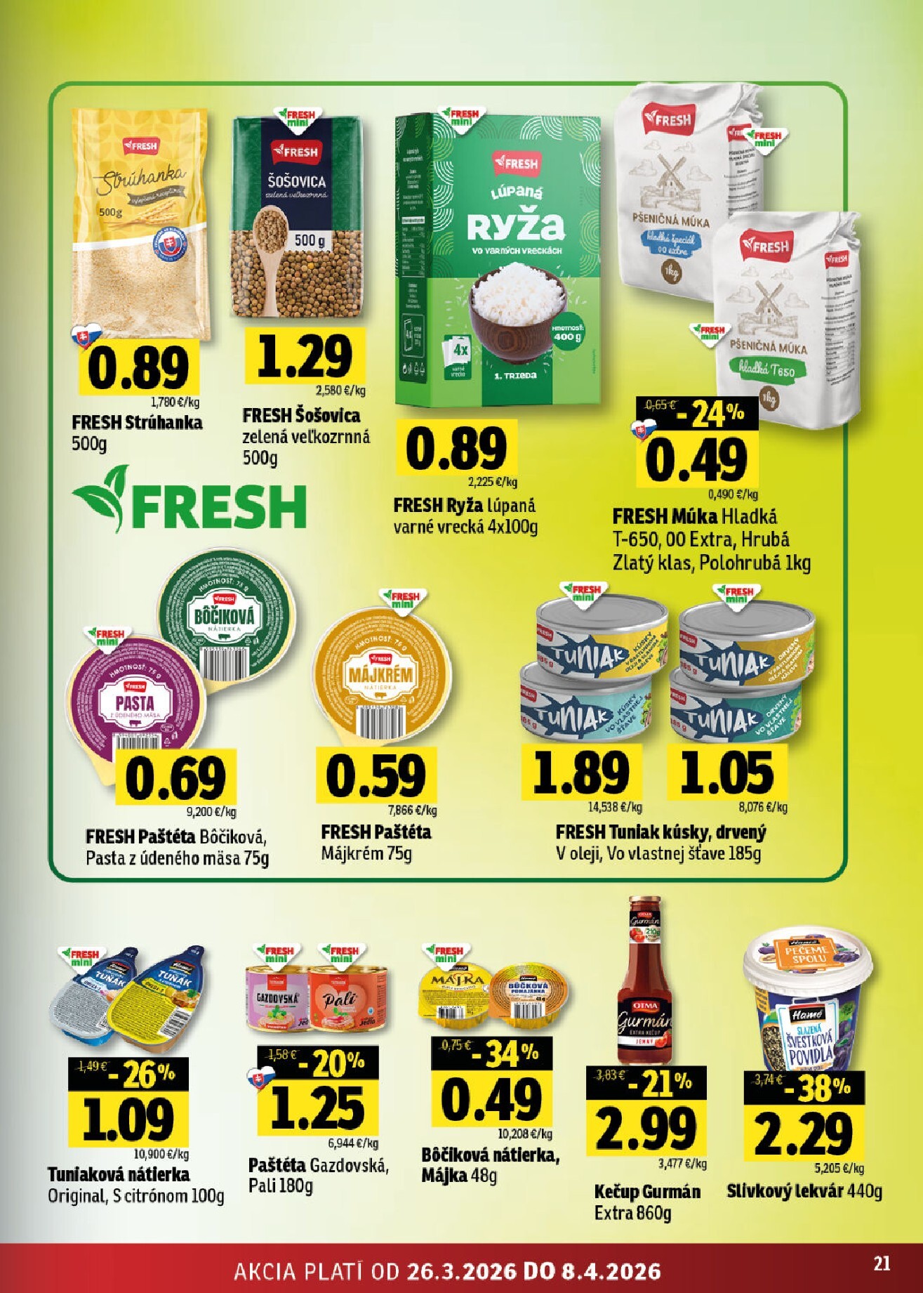 fresh - Leták Fresh - Východné Slovensko platný od 26.03.2026 do 08.04.2026 - page: 21