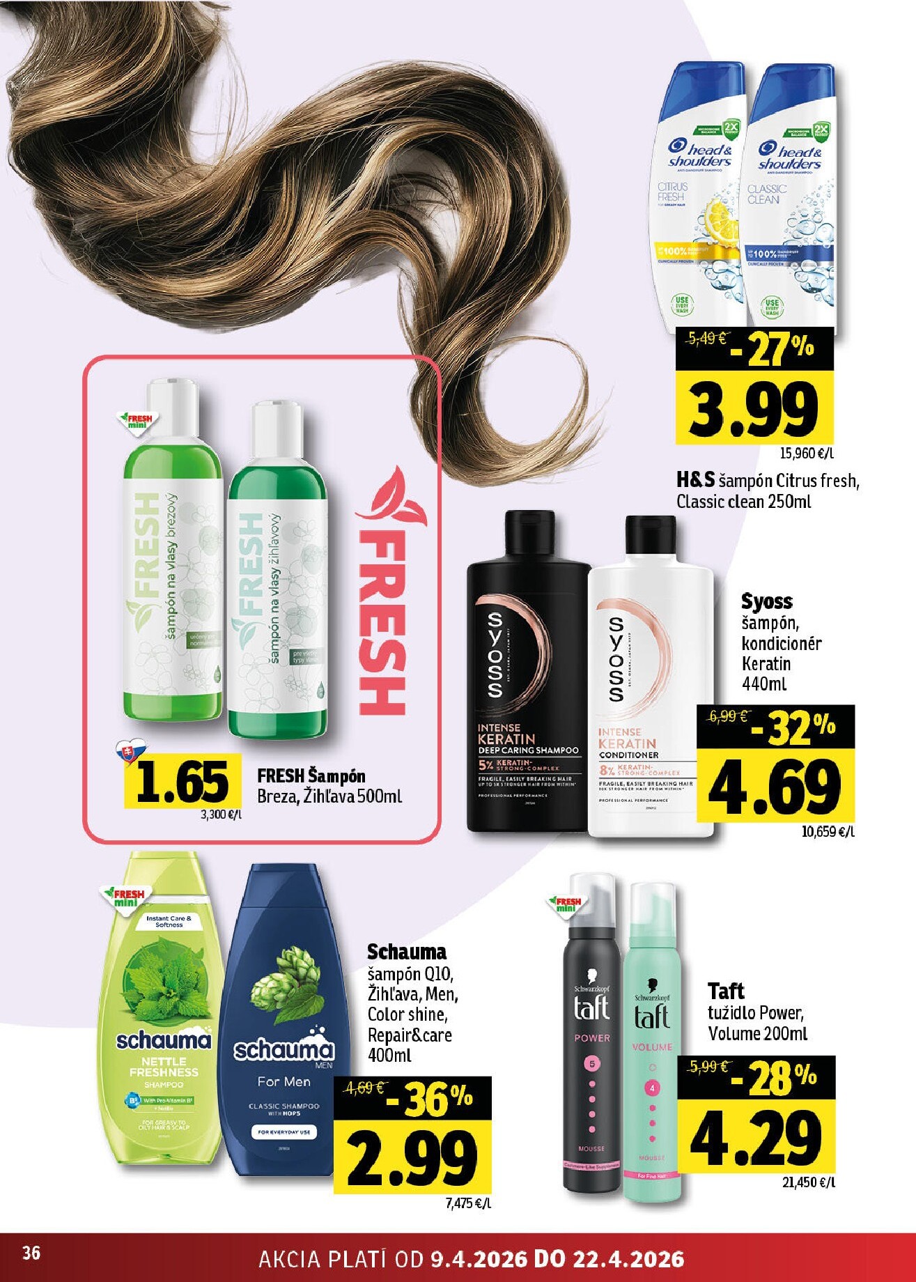 fresh - Nový leták Fresh - Stredné a západné Slovensko platný od štvrtka, 09.04.2026 do stredy, 22.04.2026 - page: 36
