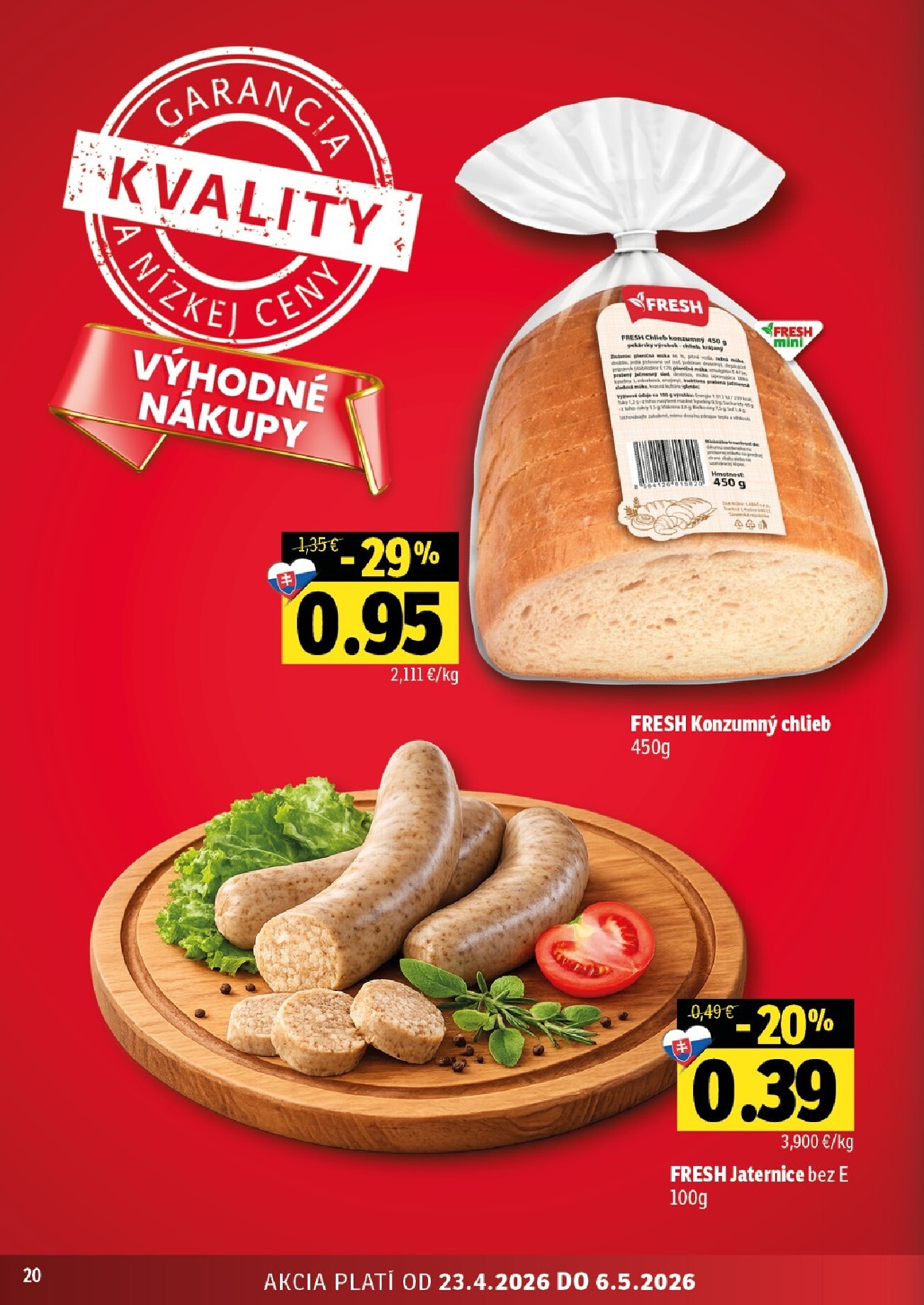 fresh - Nový leták Fresh - Stredné a západné Slovensko od štvrtka, 23.04.2026 do stredy, 06.05.2026 - page: 20