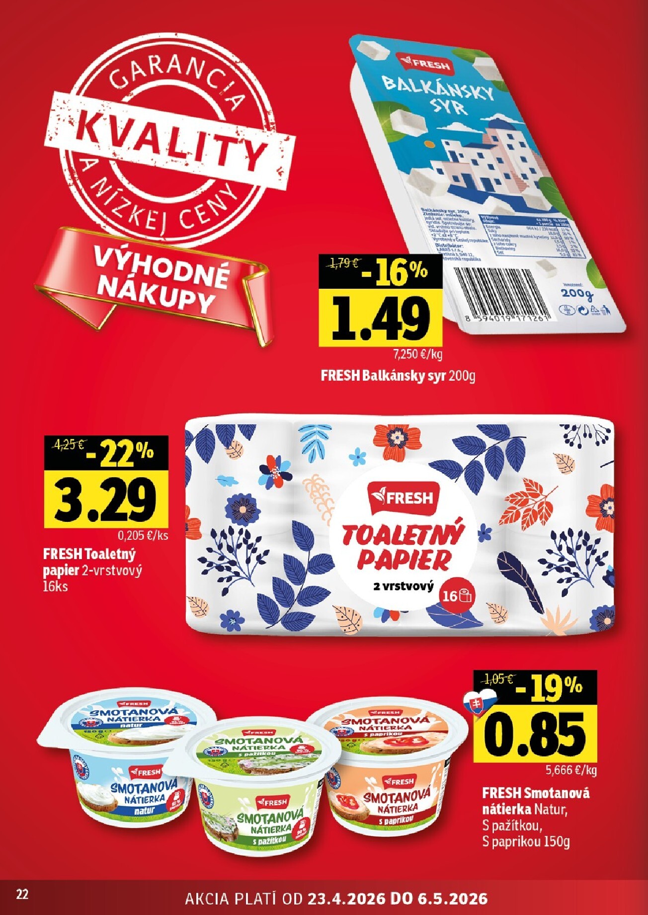 fresh - Nový leták Fresh - Stredné a západné Slovensko od štvrtka, 23.04.2026 do stredy, 06.05.2026 - page: 22
