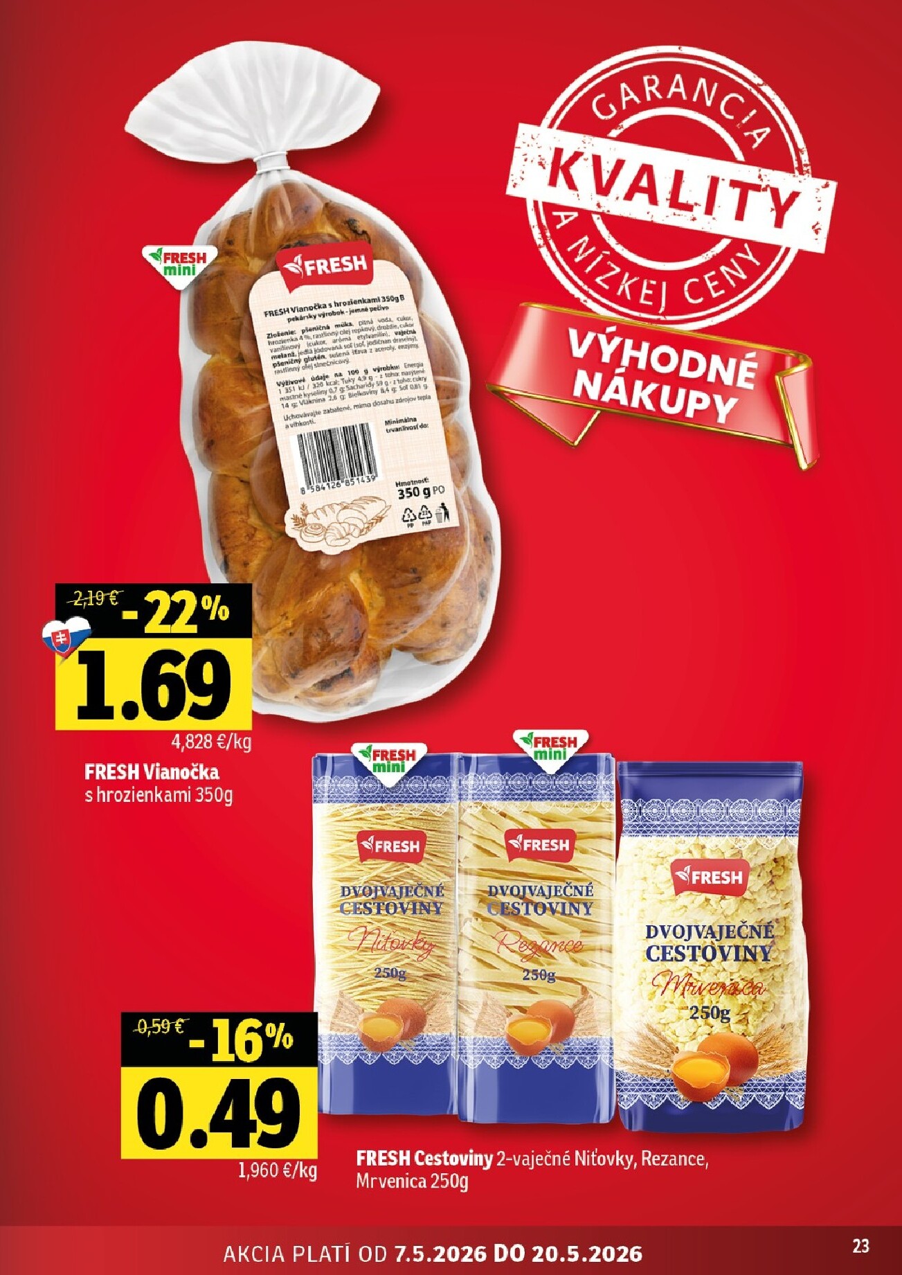 fresh - Nový leták Fresh - Stredné a západné Slovensko od štvrtka, 07.05.2026 do stredy, 20.05.2026 - page: 23