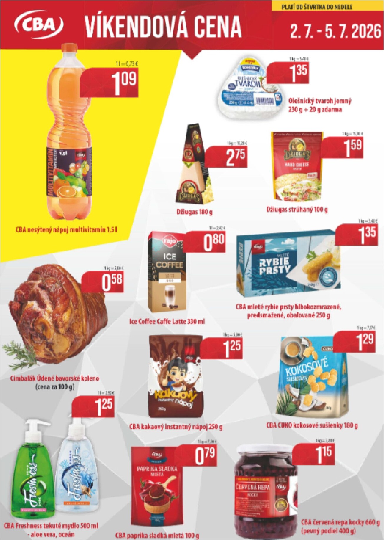 cba - Nový CBA - Víkendová cena leták od štvrtka, 02.07.2026 do nedele, 05.07.2026