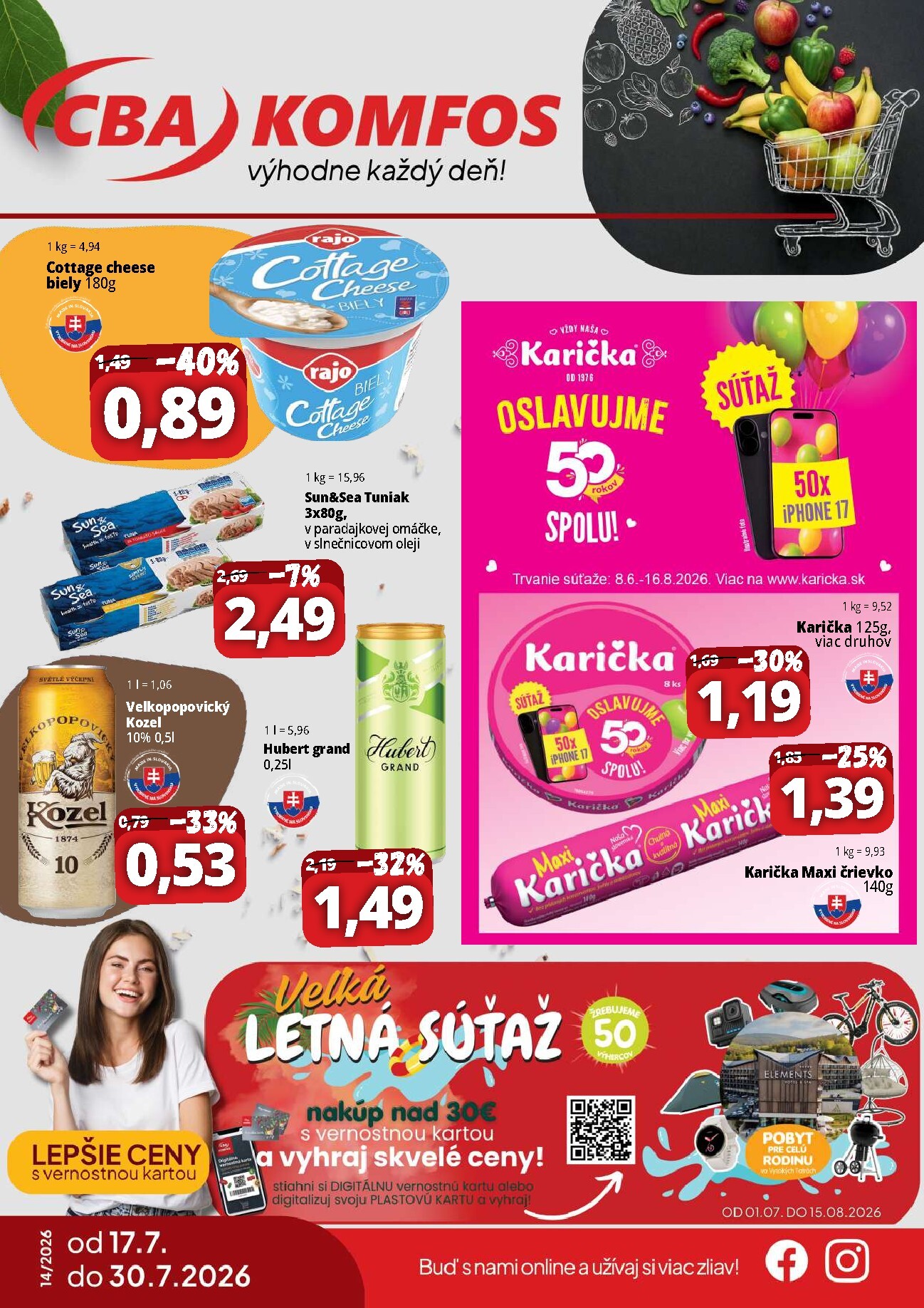 cba - Nový CBA - Komfos leták od piatku, 17.07.2026 do štvrtka, 30.07.2026