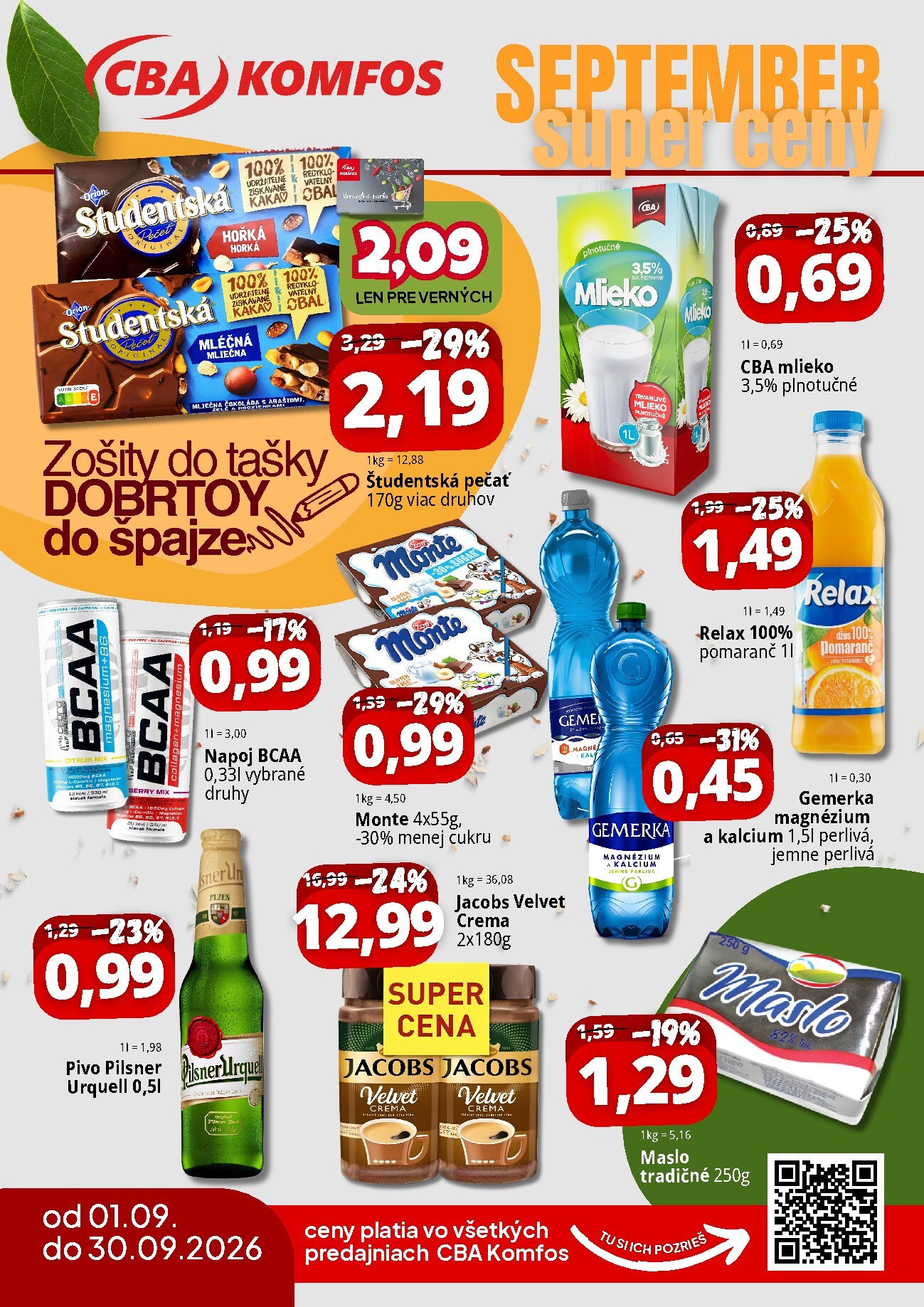 cba - Nový CBA - Super ceny leták od utorka, 01.09.2026 do stredy, 30.09.2026