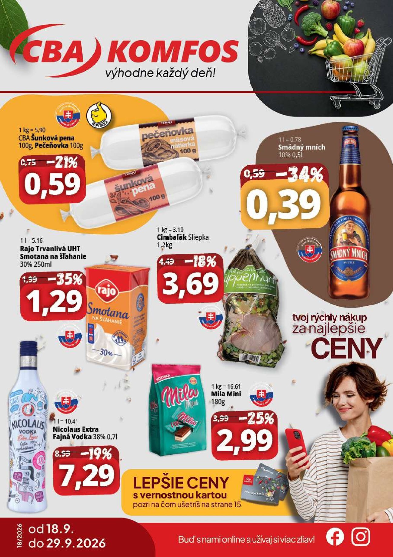 cba - Nový CBA - Komfos leták od piatku, 18.09.2026 do utorka, 29.09.2026 - page: 1