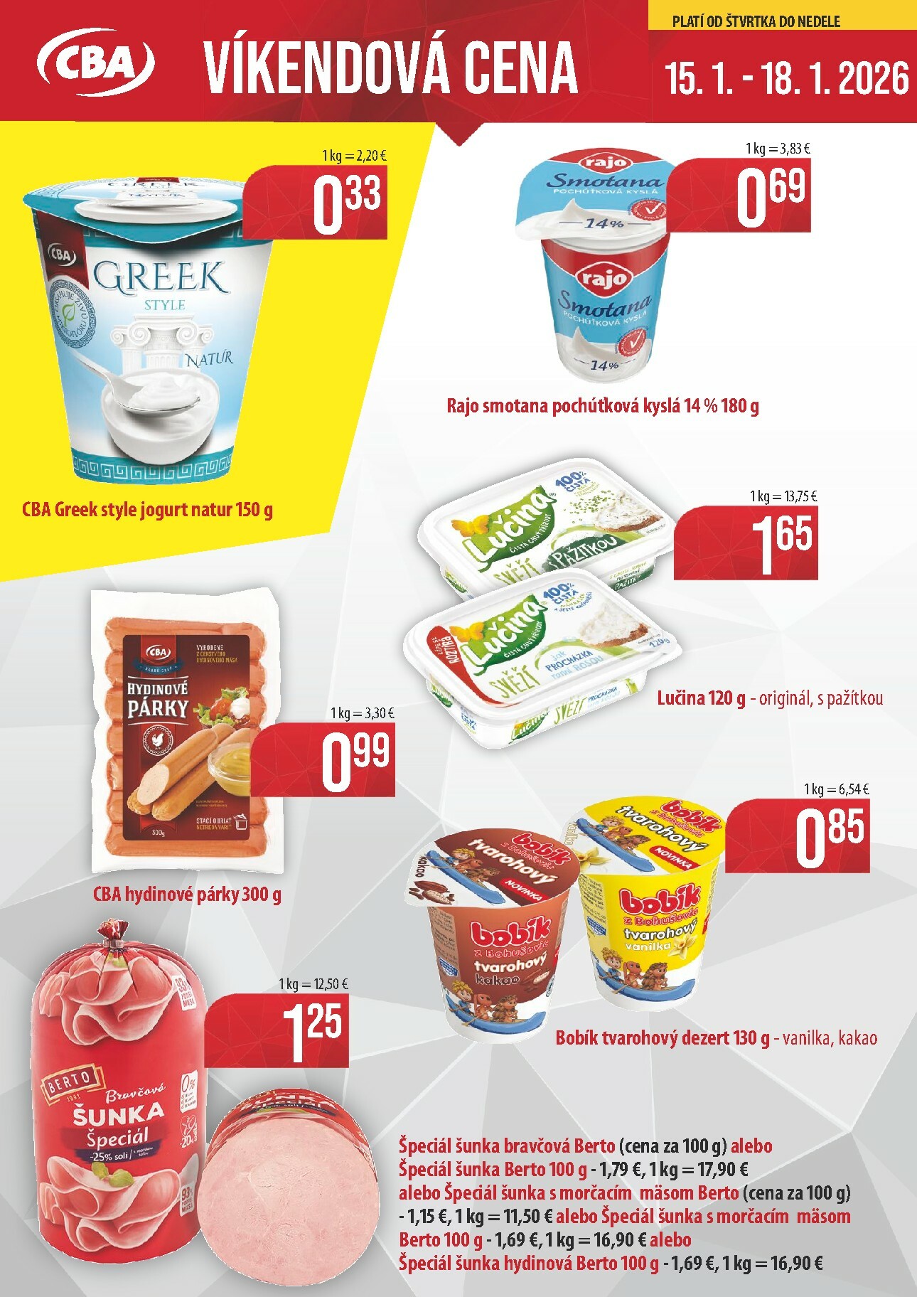 cba - Leták CBA - Víkendová cena platný od 15.01. do 18.01.